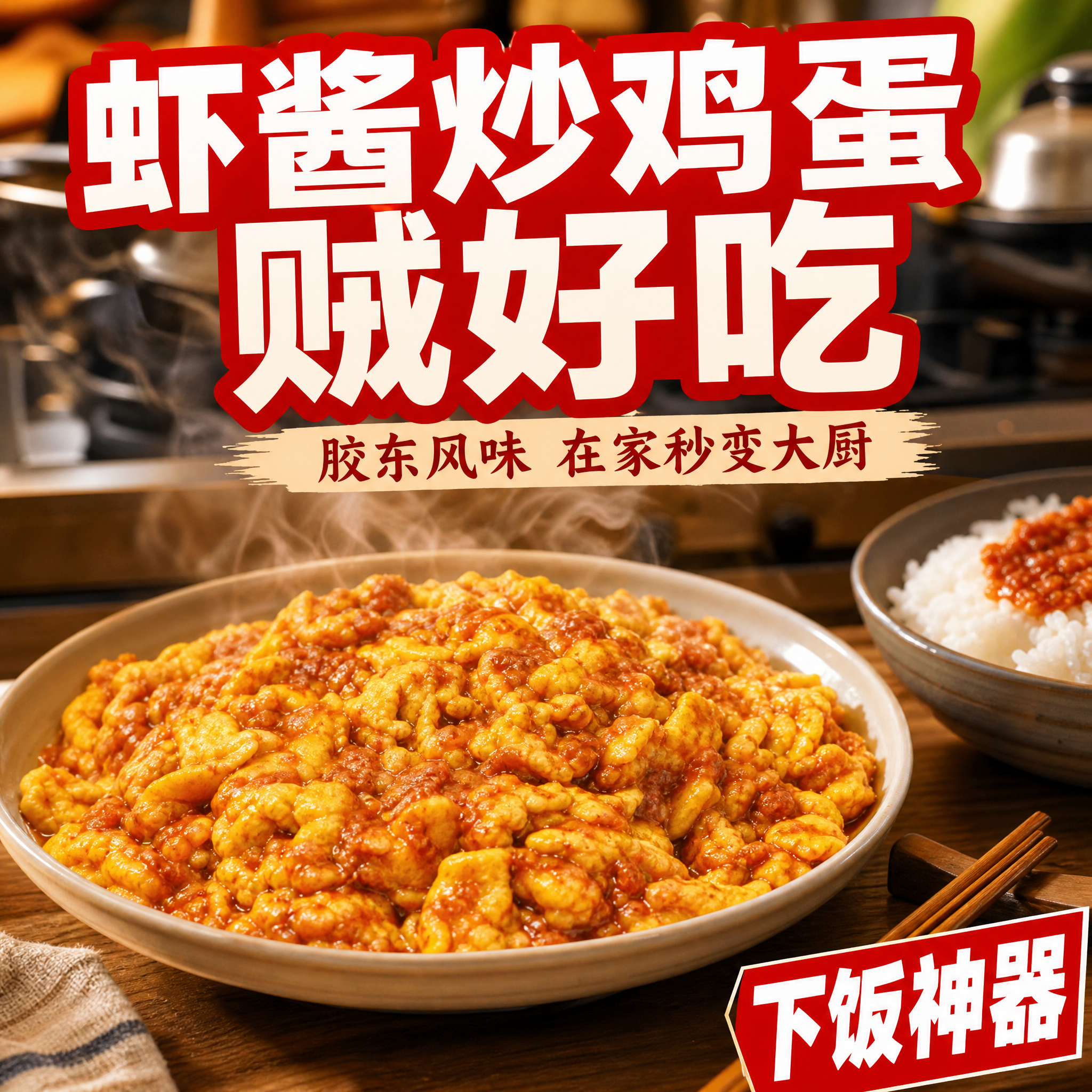 [主图-4] 蜢虾酱 虾酱炒鸡蛋场景展示，贼好吃的胶东风味美食… - 图片创意预览