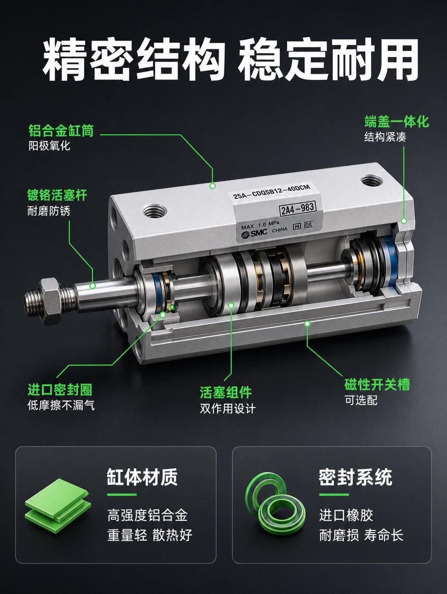[详情-3] 结构材质拆解页，展示气缸内部结构与精密工艺，证明… - 图片创意预览