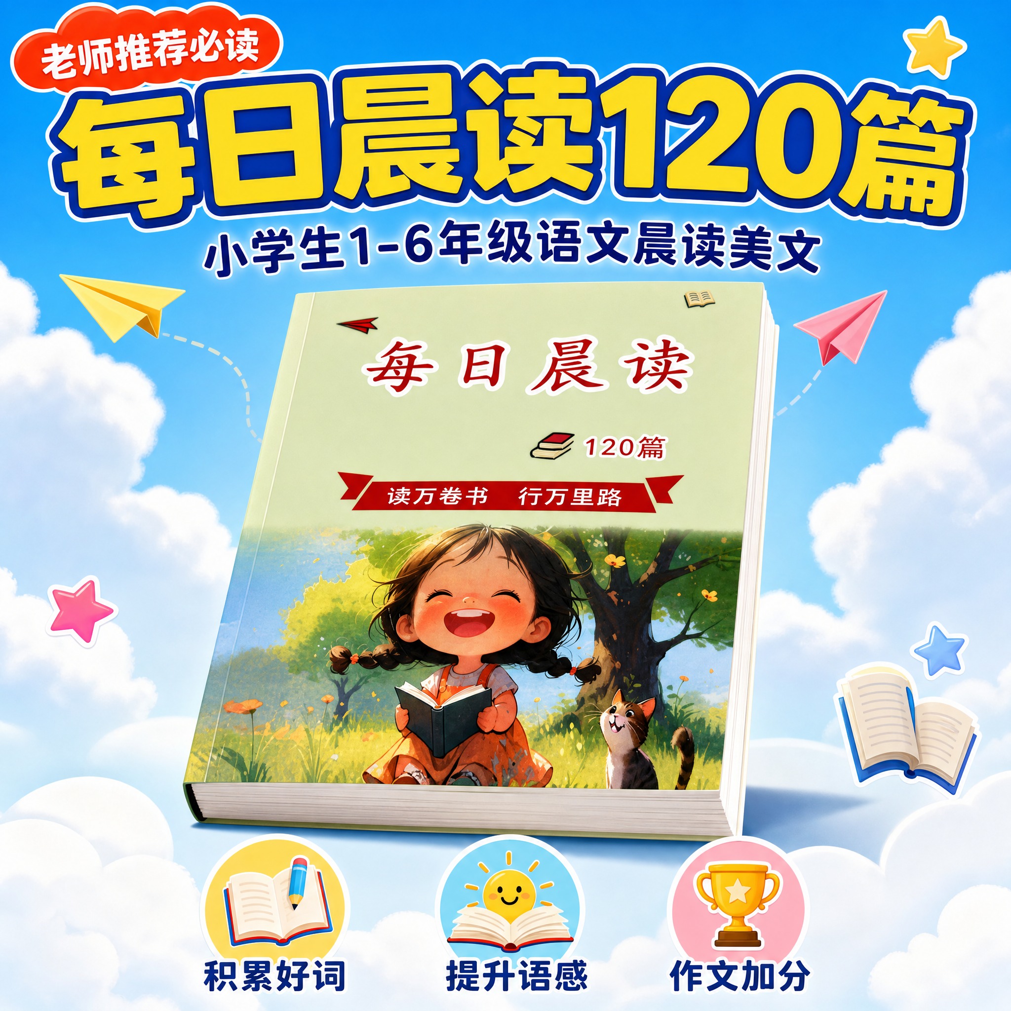 [主图-1] 主题与核心价值吸睛首图，展示每日晨读120篇书籍… - 图片创意预览