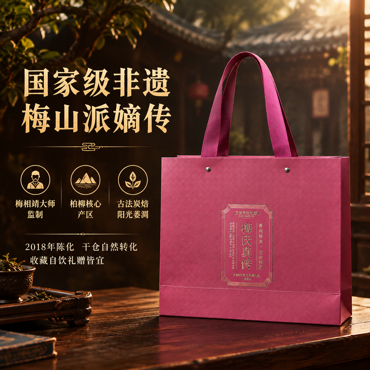 [主图-5] 手提礼袋非遗传承卖点信息图 柏柳核心产区 大师背… - 图片创意预览