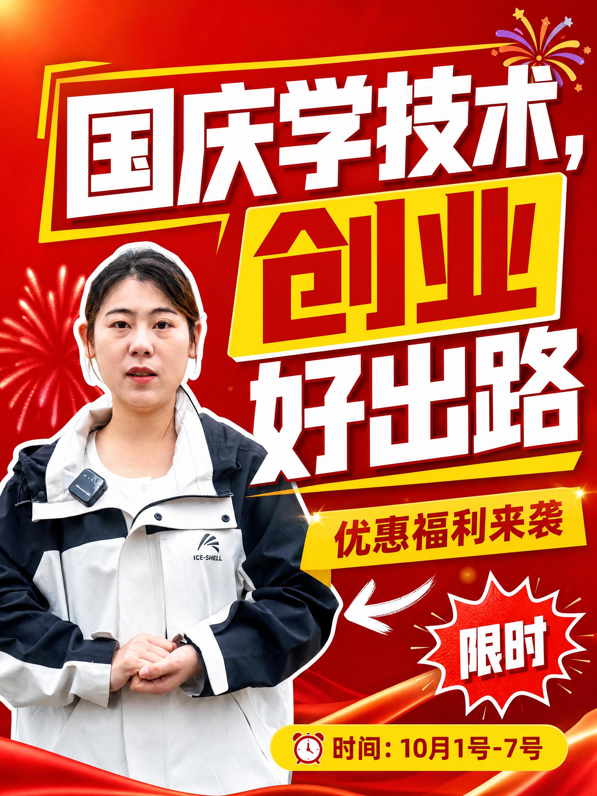 抖音综艺感竖版视频封面，配图大字风格，高饱和撞色促销风，版式精… - 图片创意预览