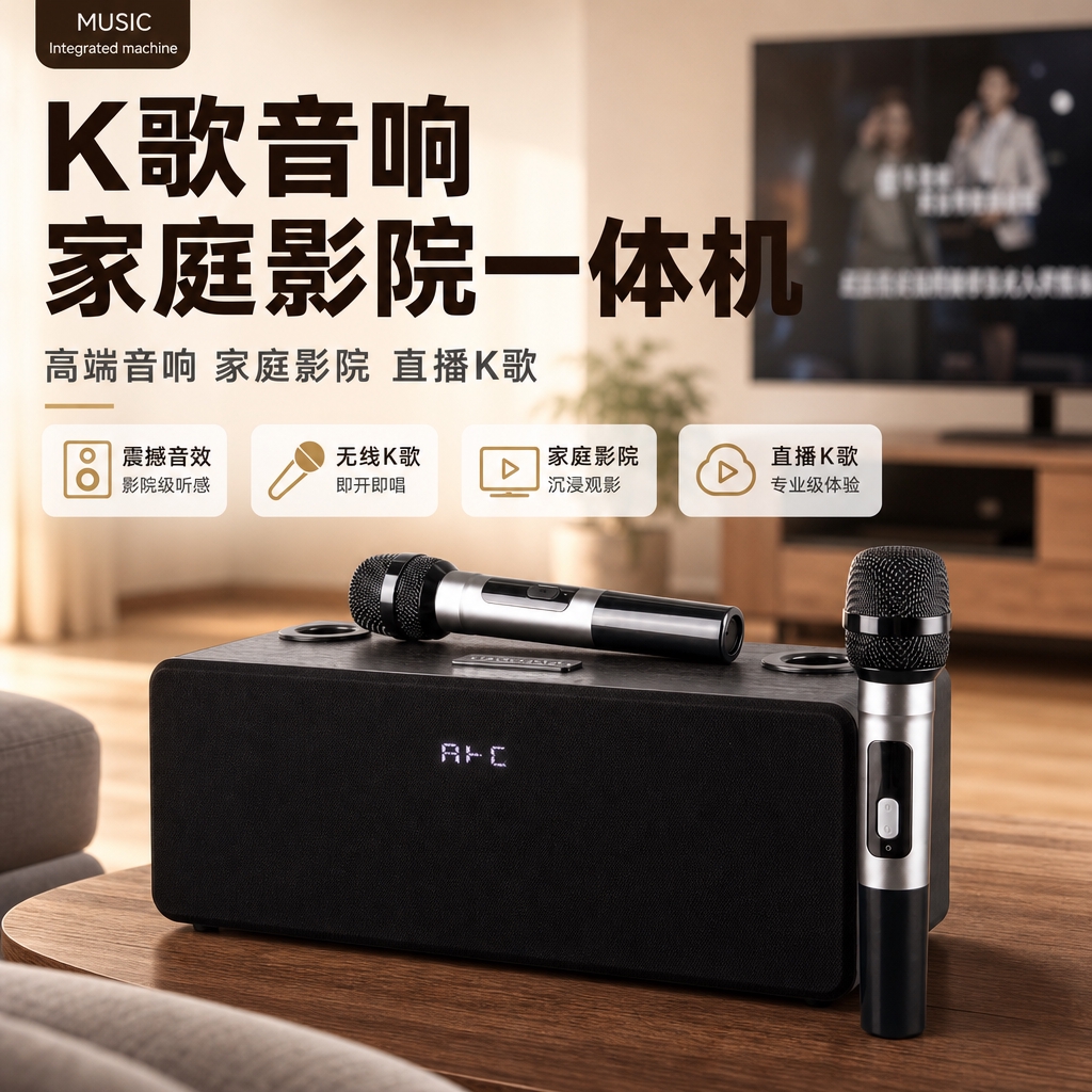 [主图-1] 商品识别/核心利益头图，展示K歌音响家庭影院一体… - 图片创意预览