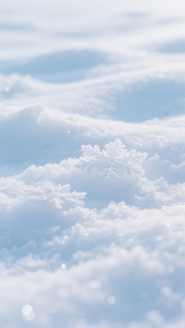 一张纯净的雪地背景图，画面中充满了细腻的白色雪花纹理，雪花呈现出自然的堆积状态，形成柔和的起伏。整体色调以纯净的白色为主，点缀着淡淡的蓝色阴影，营造出清冷而宁静的氛围。光线均匀地洒在雪地上，没有明显的光源方向，使得雪地表面呈现出柔和的反光效果。雪花的质感细腻而真实，既有整体的统一性，又不失细节的变化，适合作为各种设计作品的背景使用，干净清爽，给人一种纯洁无瑕的感觉。预览效果