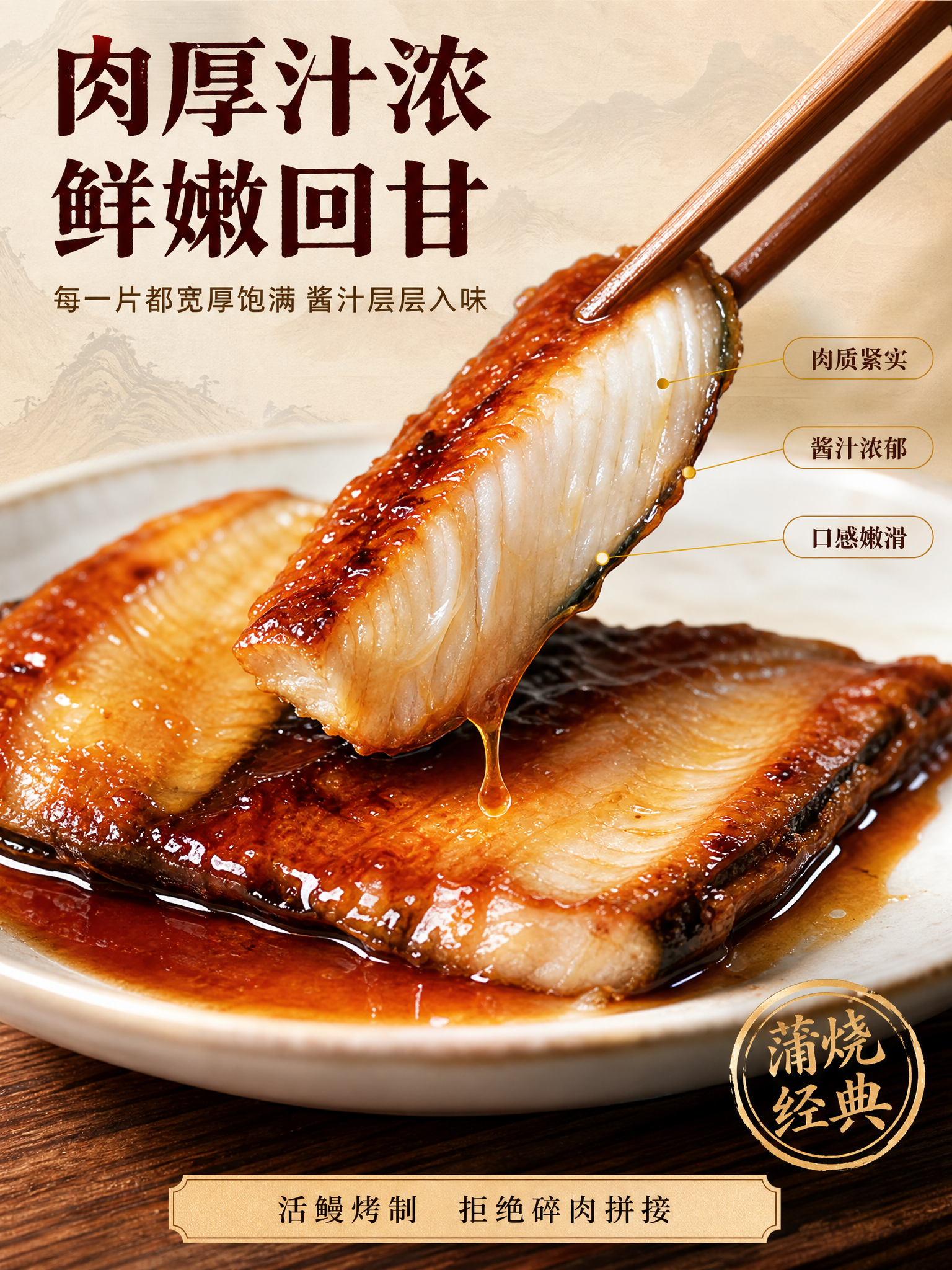 [商品] 使用【图1】【图2】蒲烧鳗鱼片；保留鳗鱼片的酱红色烤… - 图片创意预览
