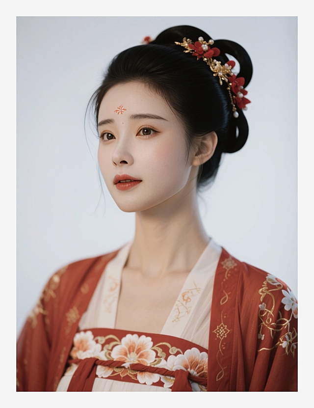 一个美丽的古装女孩