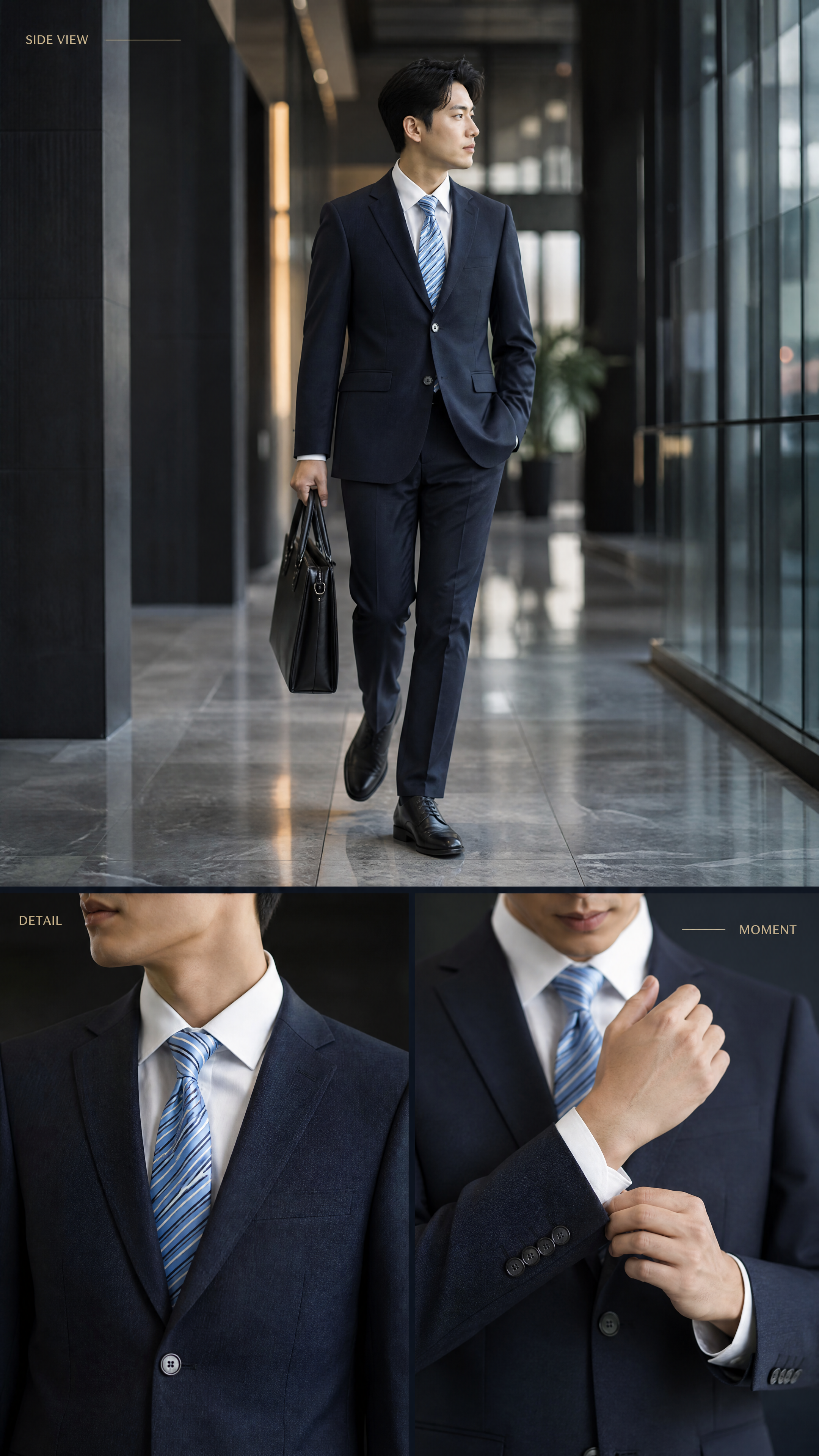 [商品] 使用【图1】藏青色男士商务西服套装；商品处理：保留藏… - 图片创意预览
