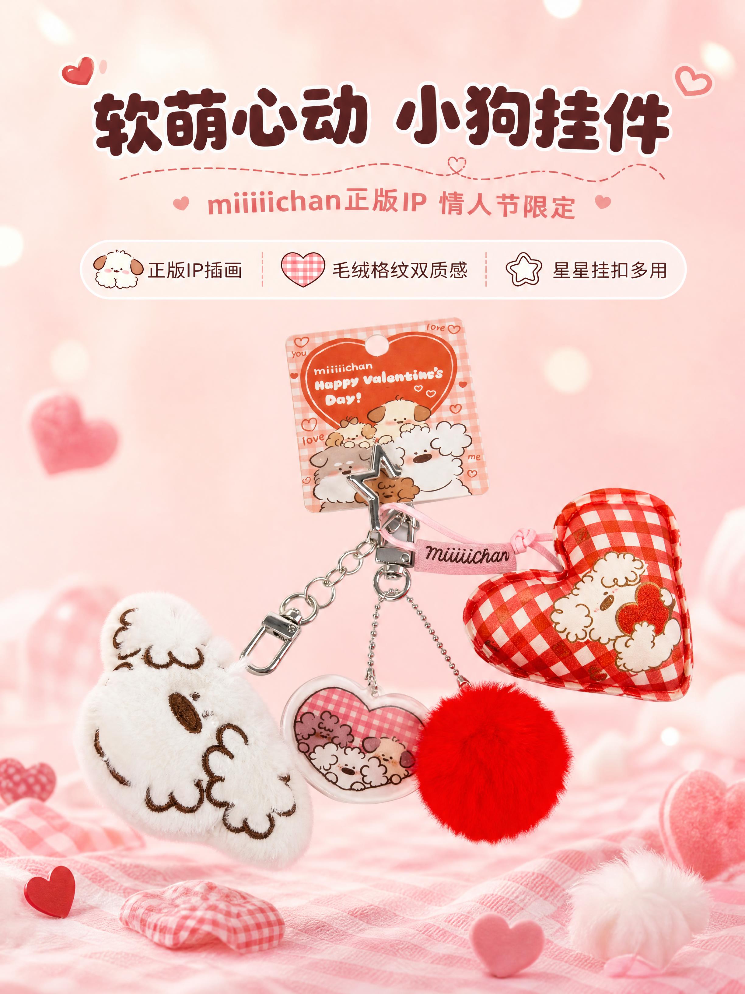 [商品] 使用【图1】miiiiichan情人节限定毛绒小狗爱… - 图片创意预览