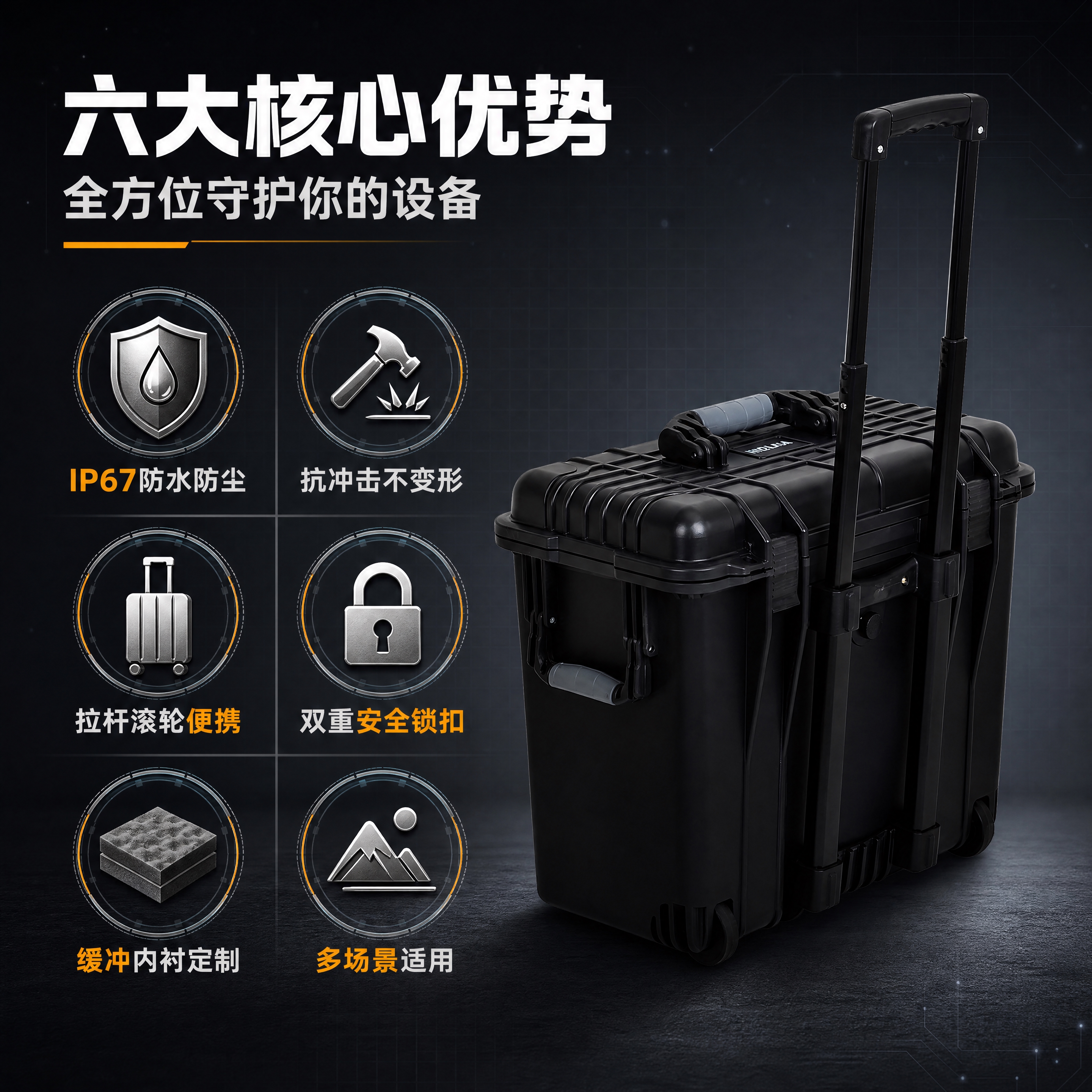 [主图-3] 核心卖点总览-6大优势图标展示。本张使用【图1】… - 图片创意预览