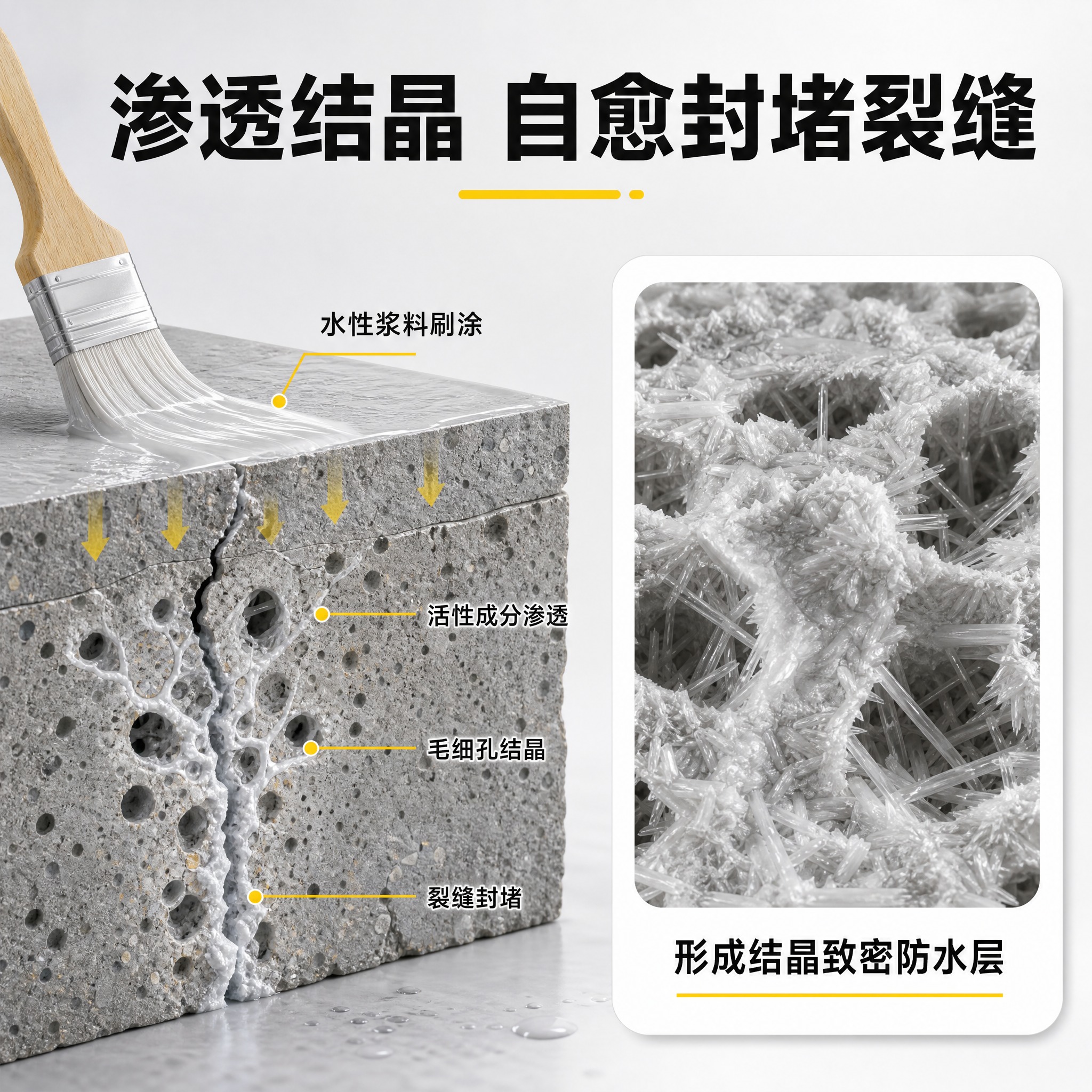 [主图-3] 渗透结晶机理与结构效果 德安密水泥基渗透结晶型2… - 图片创意预览