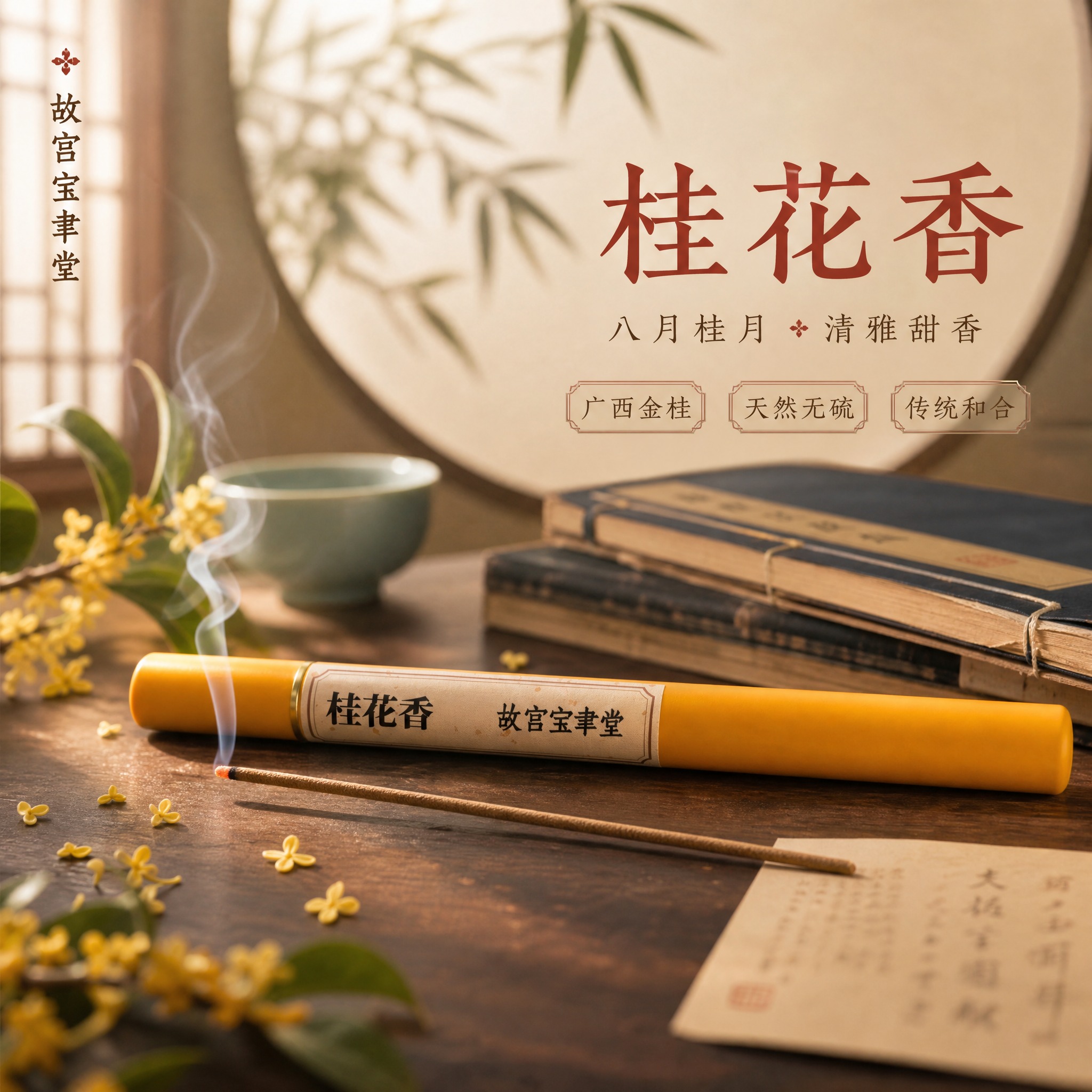 [主图-1] 故宫宝聿堂桂花香线香 空间氛围英雄图 小红书国风… - 图片创意预览