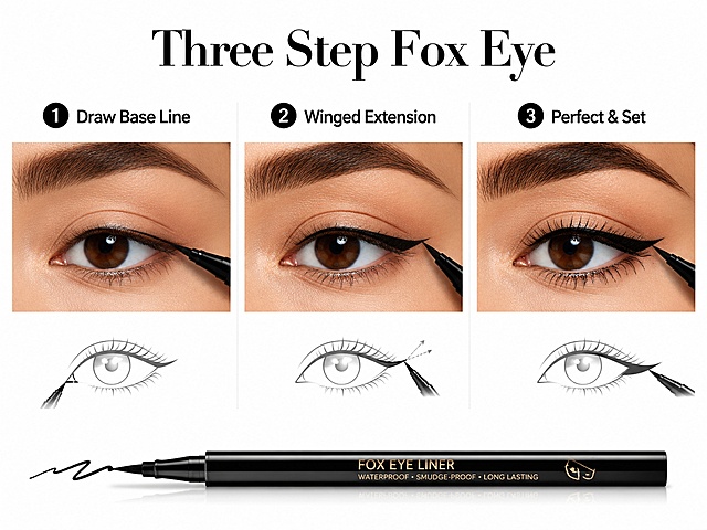 「图片1」，生成详情页，商品名称为YANQINA x McAfee Cool Black Cosmetic Eyeliner Stick - 14g, 4-Year Shelf Life, Single Item, Waterproof, Smudge-Proof, Long-Lasting, Lightweight, Pigment-Rich, Smooth Easy-Glide, Alcohol-Free, All Skin Types, Bold Fox Eyes Makeup Essential Tool, Youth, Smud，适配其他跨境平台平台，单图比例为高级A+ (移动端)，需求屏数为8张。「图片1」「图片1」「图片1」「图片1」