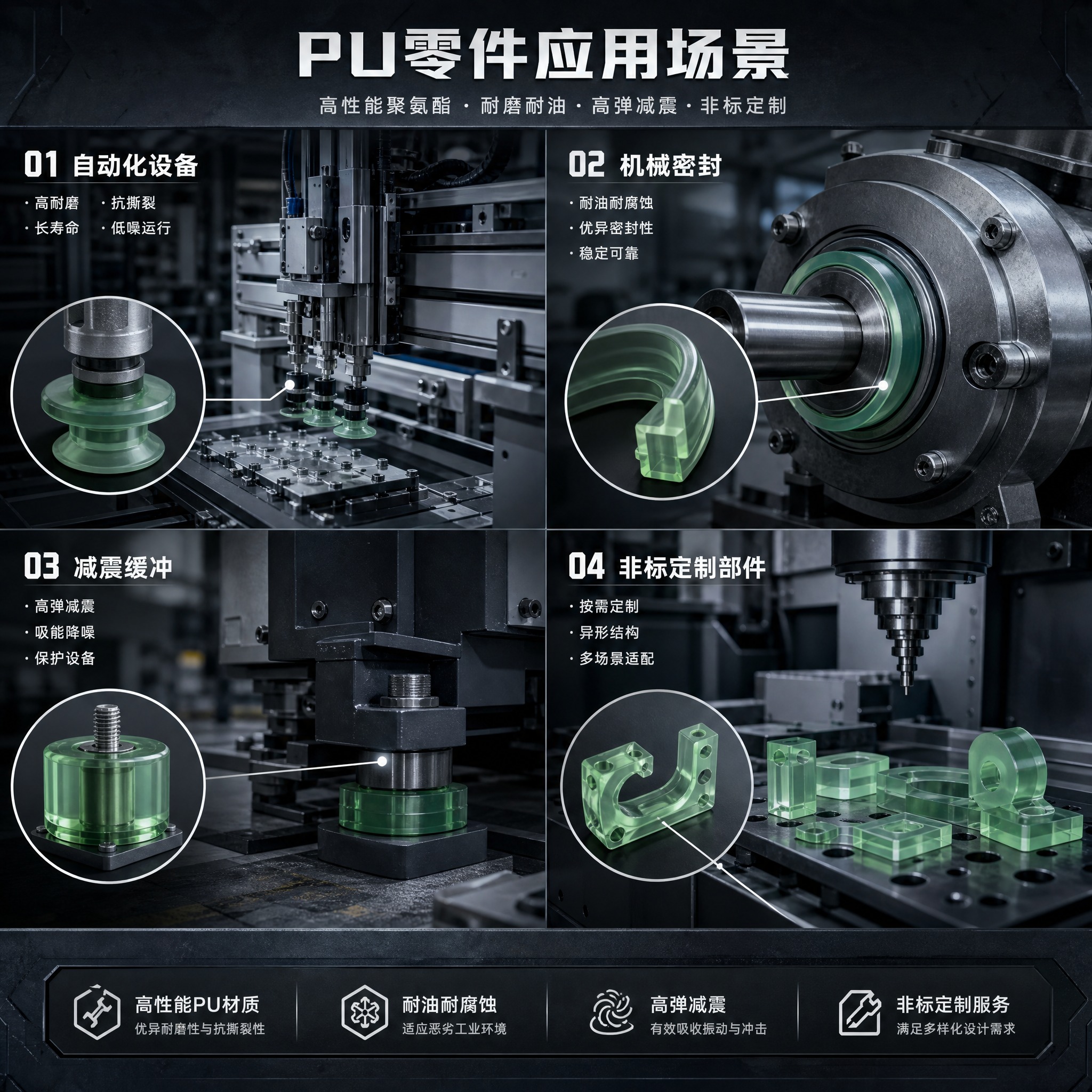 硬核工业风应用场景图，1:1正方形构图，深灰金属工业背景，冷调… - 图片创意预览