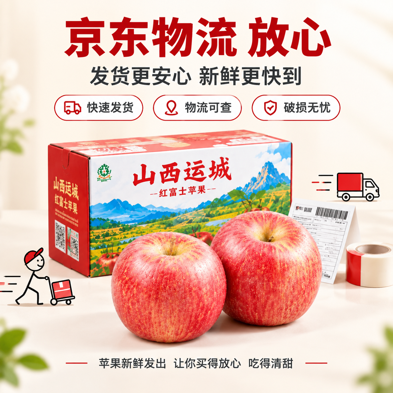 [主图-7] 京东物流服务图，展示物流配送保障，传递快速发货与… - 图片创意预览