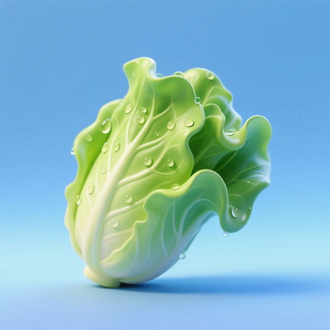 一把生菜。背景是渐变的海蓝色。预览效果