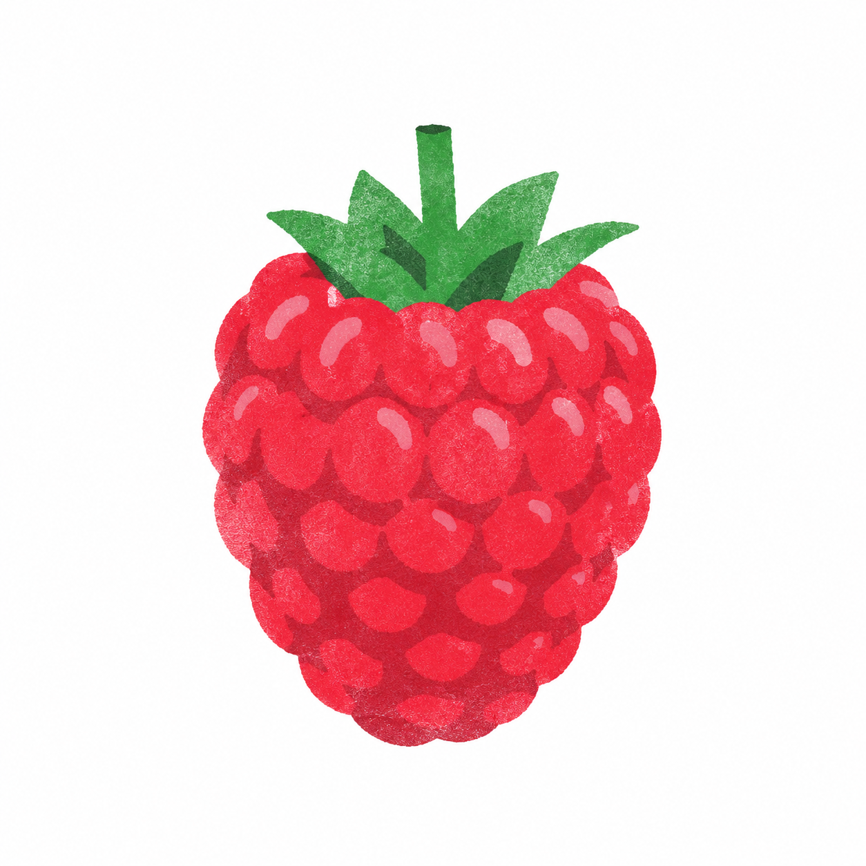 将图中的树莓按照第二张参考图的扁平插画风格重绘，完全还原颗粒质… - 图片创意预览
