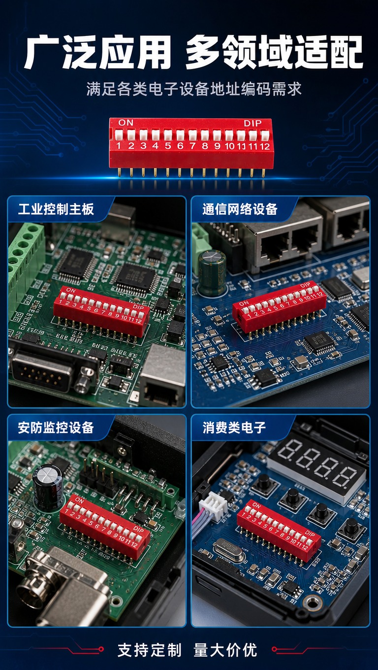 [商品] 使用【图1】12位红色DIP直插拨码开关；保留红色外… - 图片创意预览