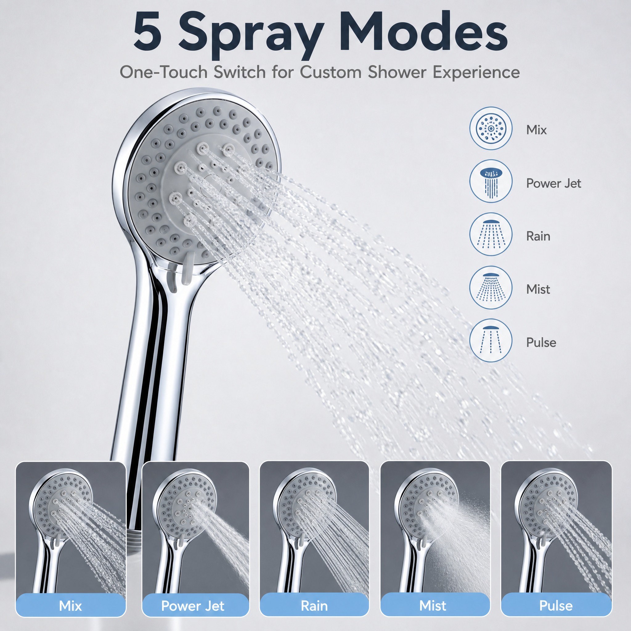 [主图-2] 五档出水模式功能展示图，主题为5 Spray M… - 图片创意预览