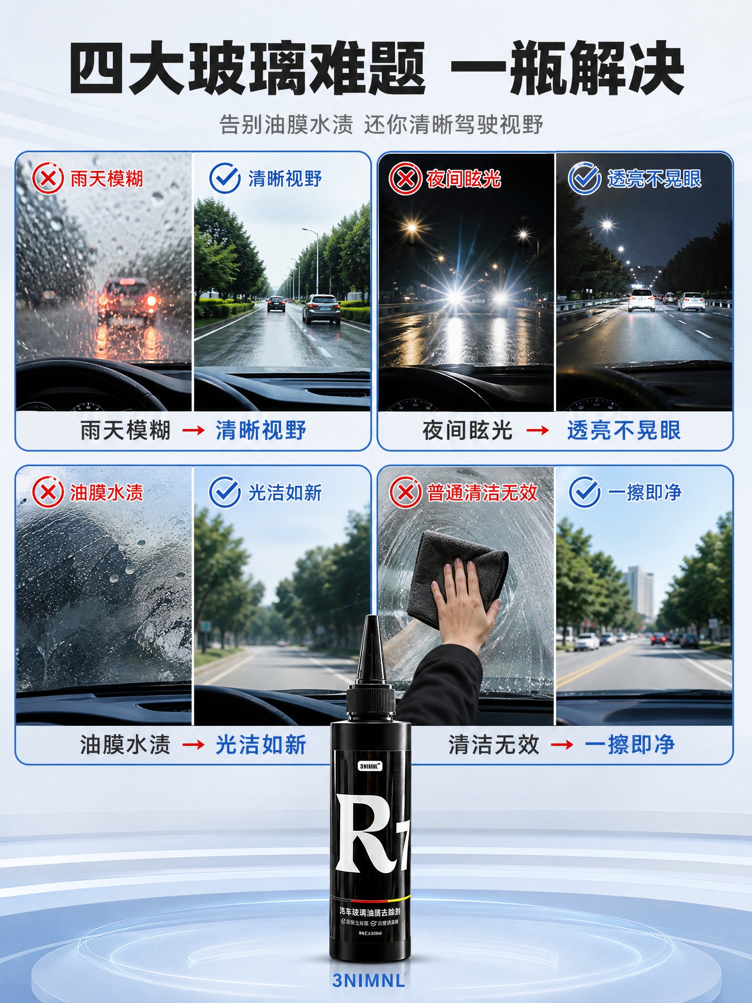 [商品] 使用【图1】黑色尖嘴瓶3NIMNL汽车玻璃油膜去除剂… - 图片创意预览