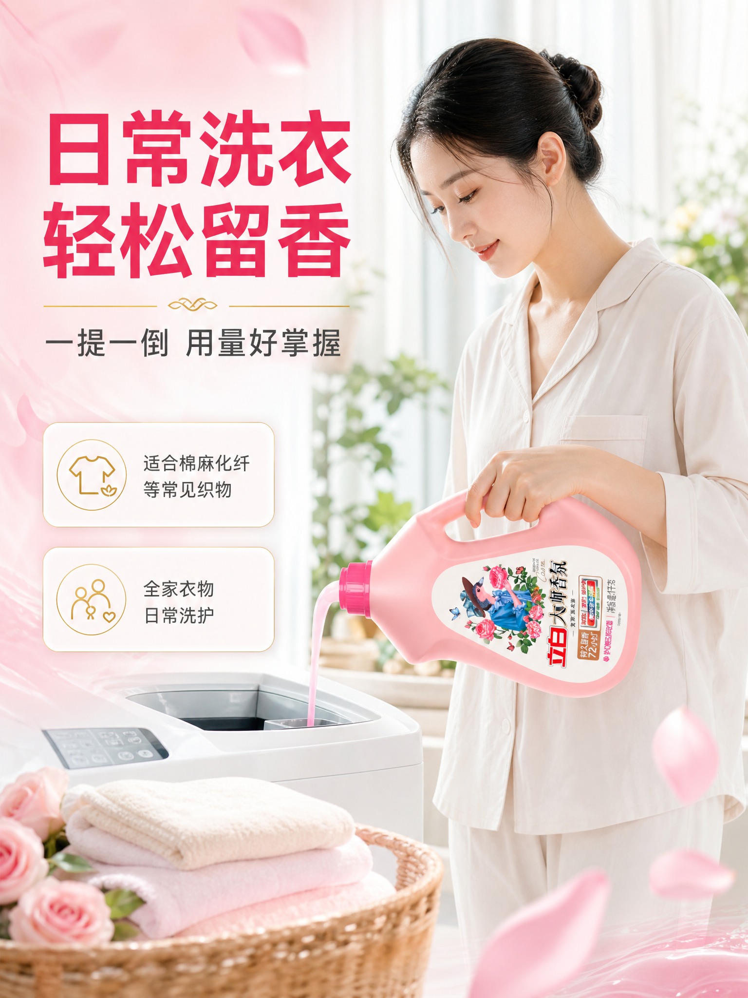 [商品] 使用【图1】立白大师香氛洗衣液1kg粉色瓶装；保留粉… - 图片创意预览