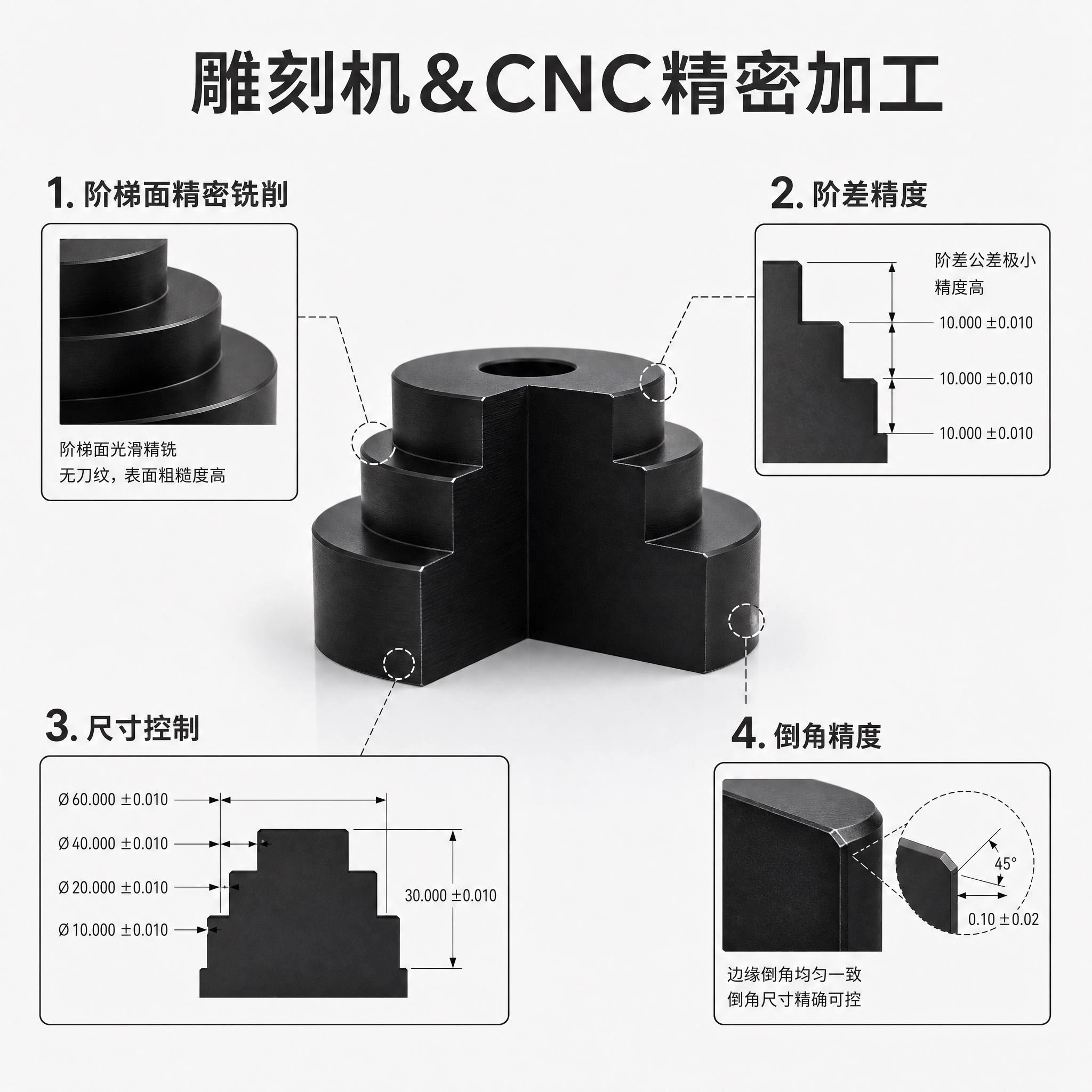 [主图-4] 加工能力图，极简科技风，展示雕刻机&CNC对台阶… - 图片创意预览