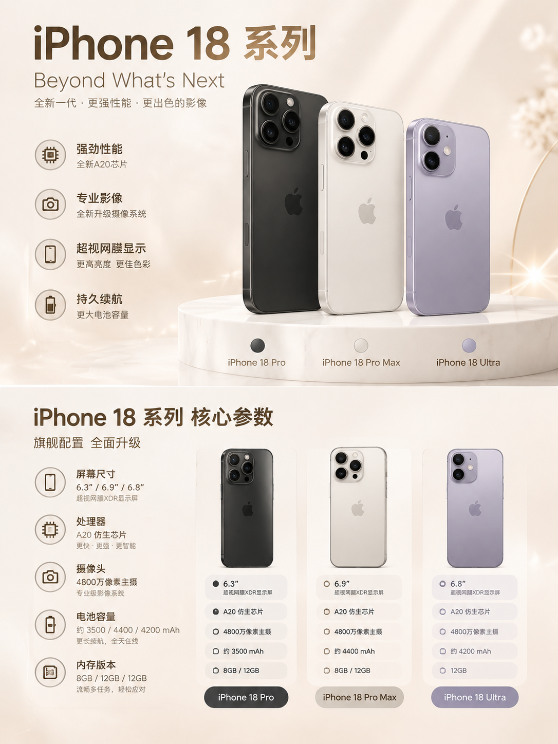 3:4竖版商业数码海报，米杏暖白色浅色系背景，细腻柔和漫射光影… - 图片创意预览