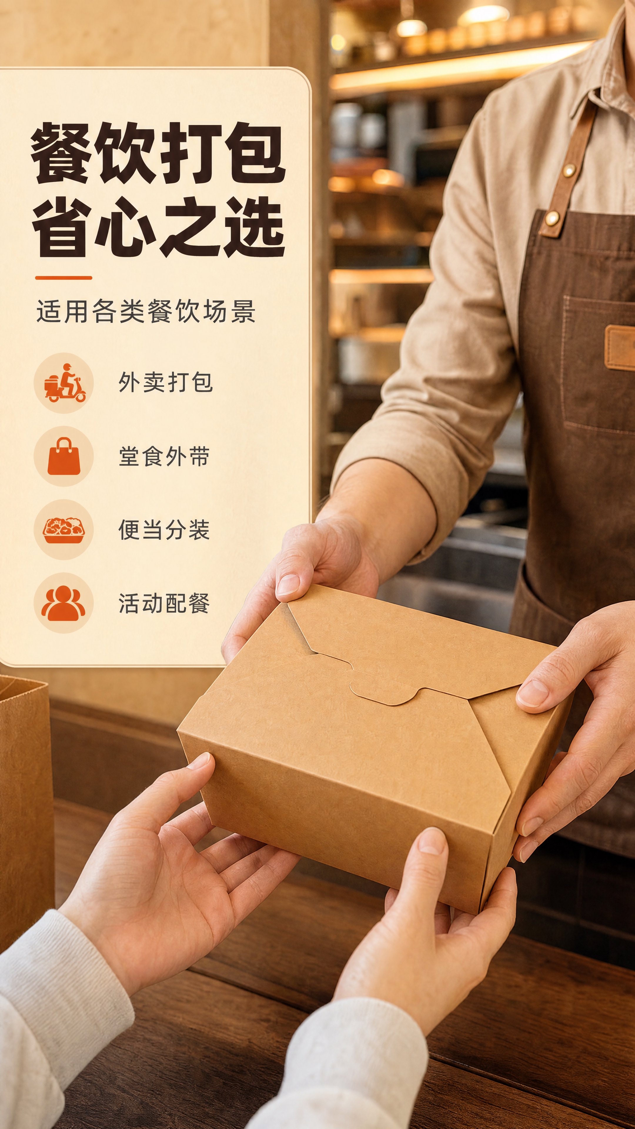 [商品] 使用【图1】长方形牛皮纸餐盒；保留四舌片翻盖结构、牛… - 图片创意预览