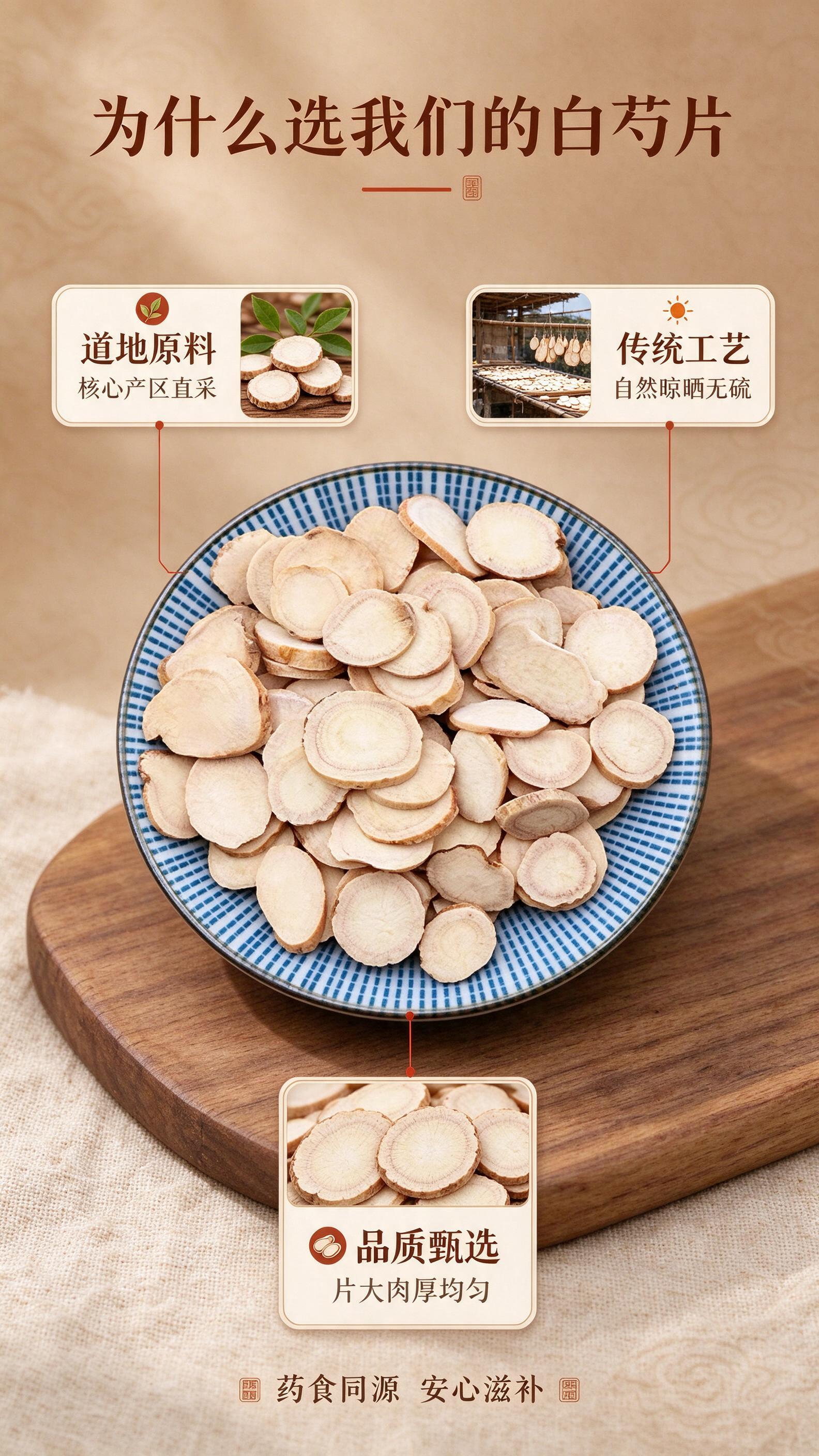 [商品] 使用【图1】白芍片；保留圆片状外形、浅米白至淡棕褐色… - 图片创意预览