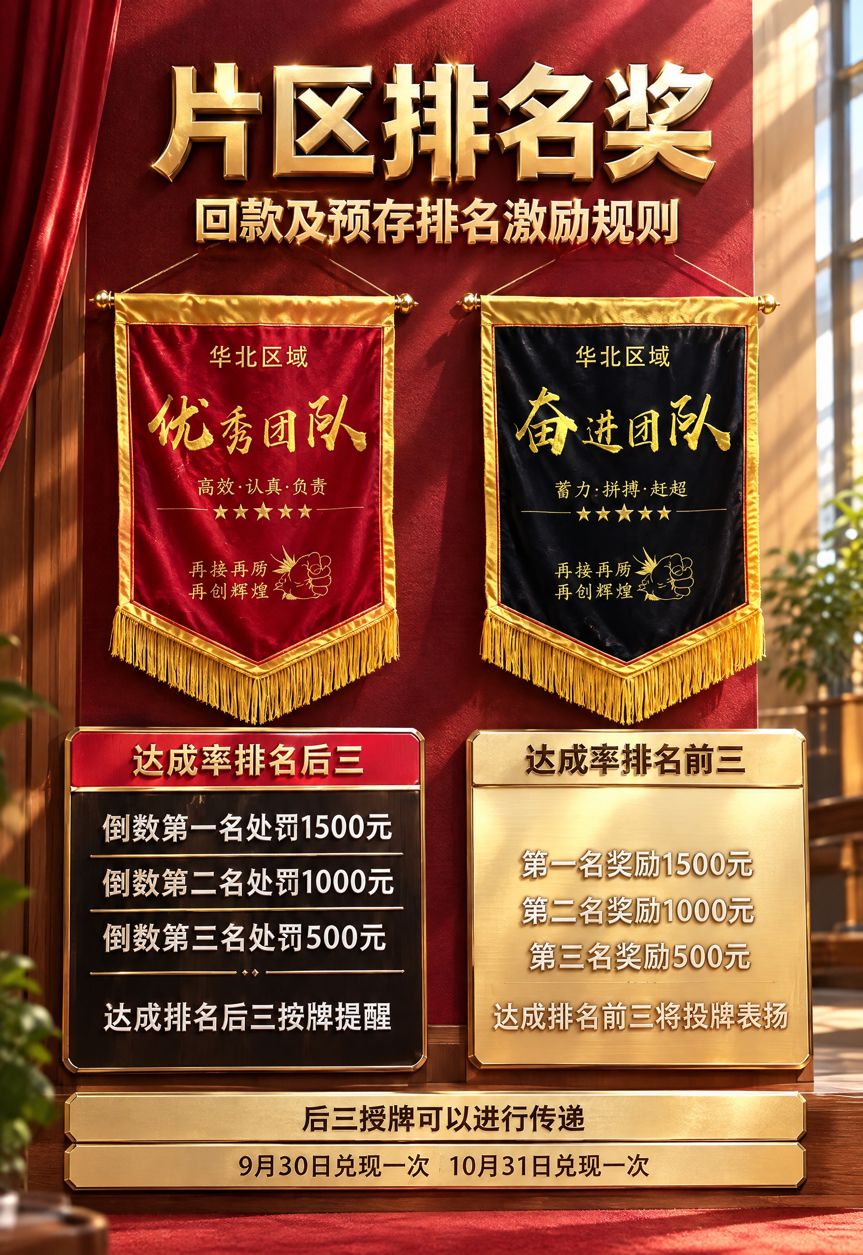 让海报整体效果更真实，背景增加真实的材质纹理和光影细节，锦旗呈… - 图片创意预览