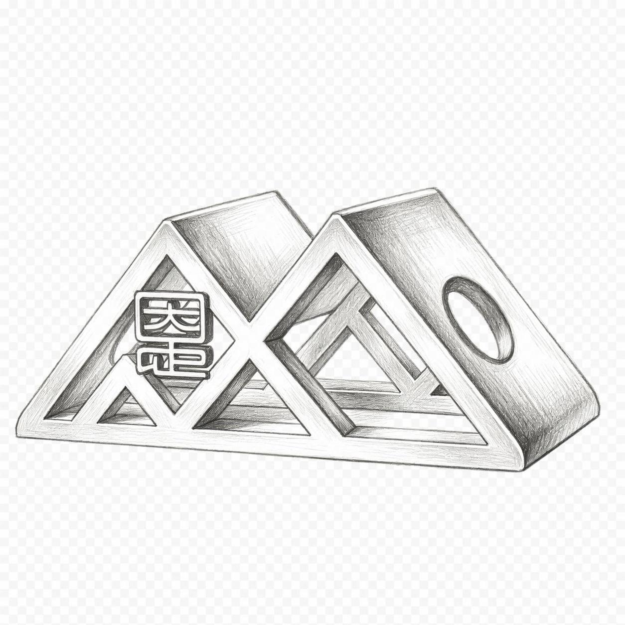将图片中的手绘立体几何造型主体完整抠出，去除白色纸张背景，保留… - 图片创意预览