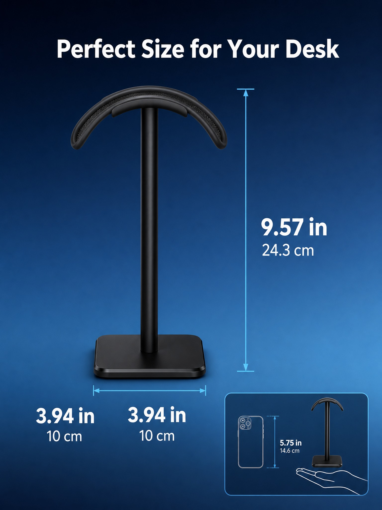 [主图-5] Headphone Stand 尺寸规格图，主题… - 图片创意预览