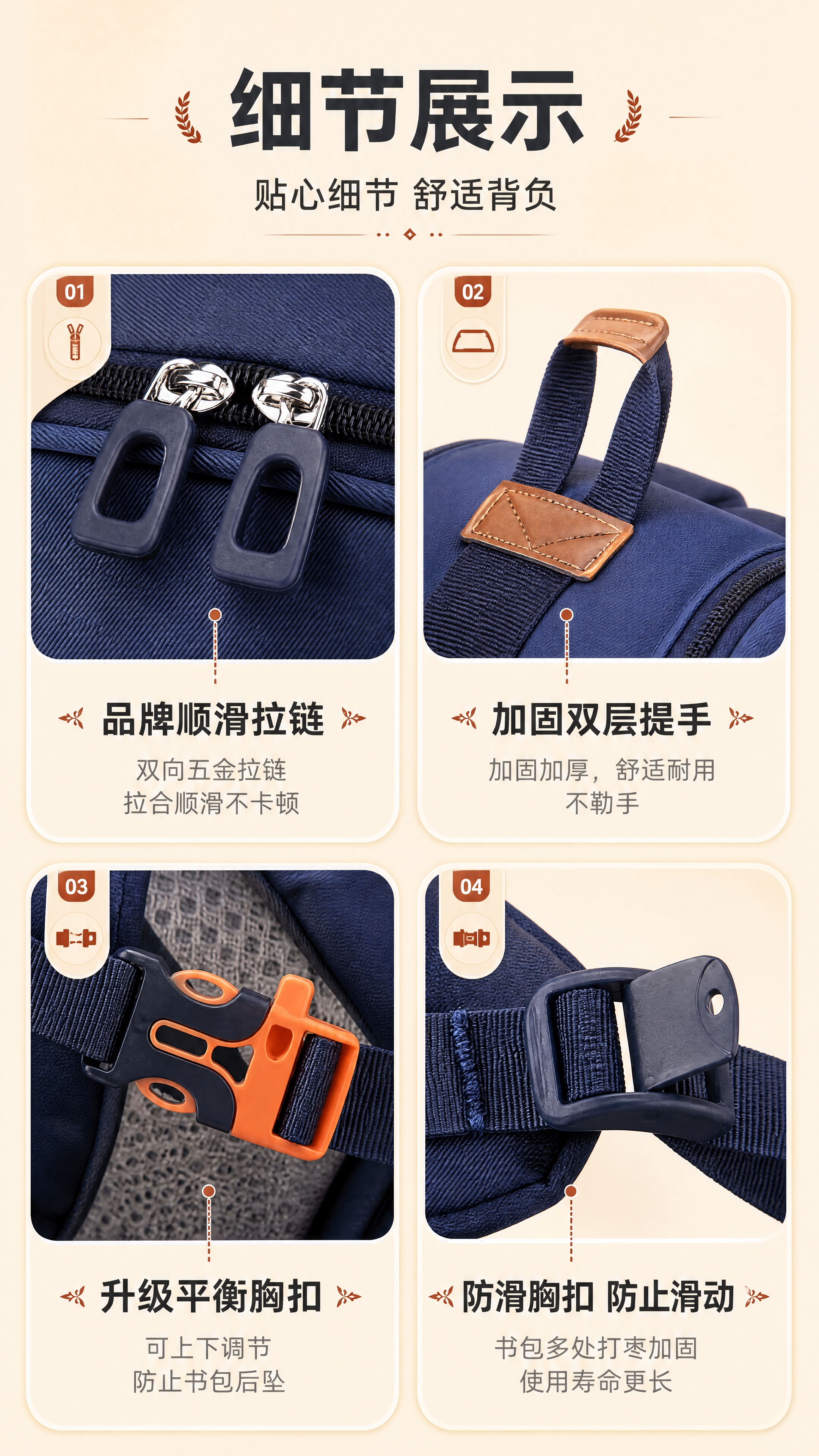 [商品] 使用【图9】书包细节特写（拉链/提手/胸扣/卡扣）；… - 图片创意预览