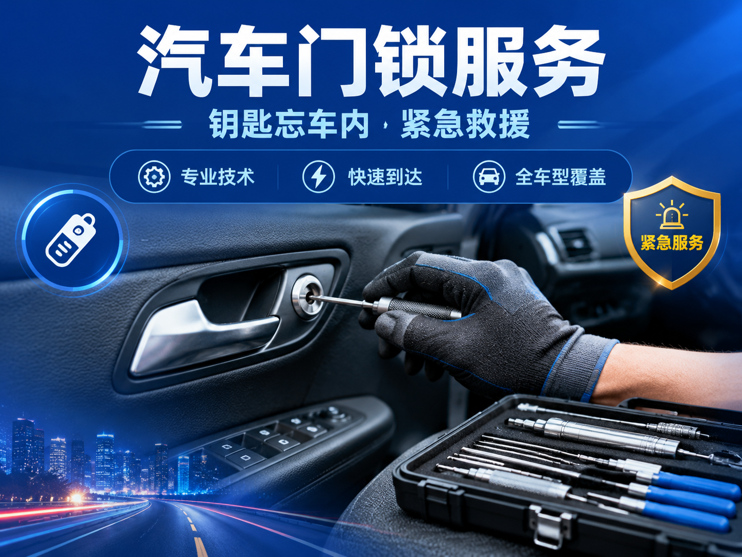 [主图-6] 汽车门锁服务主题主图，核心任务是展示专业汽车门锁… - 图片创意预览