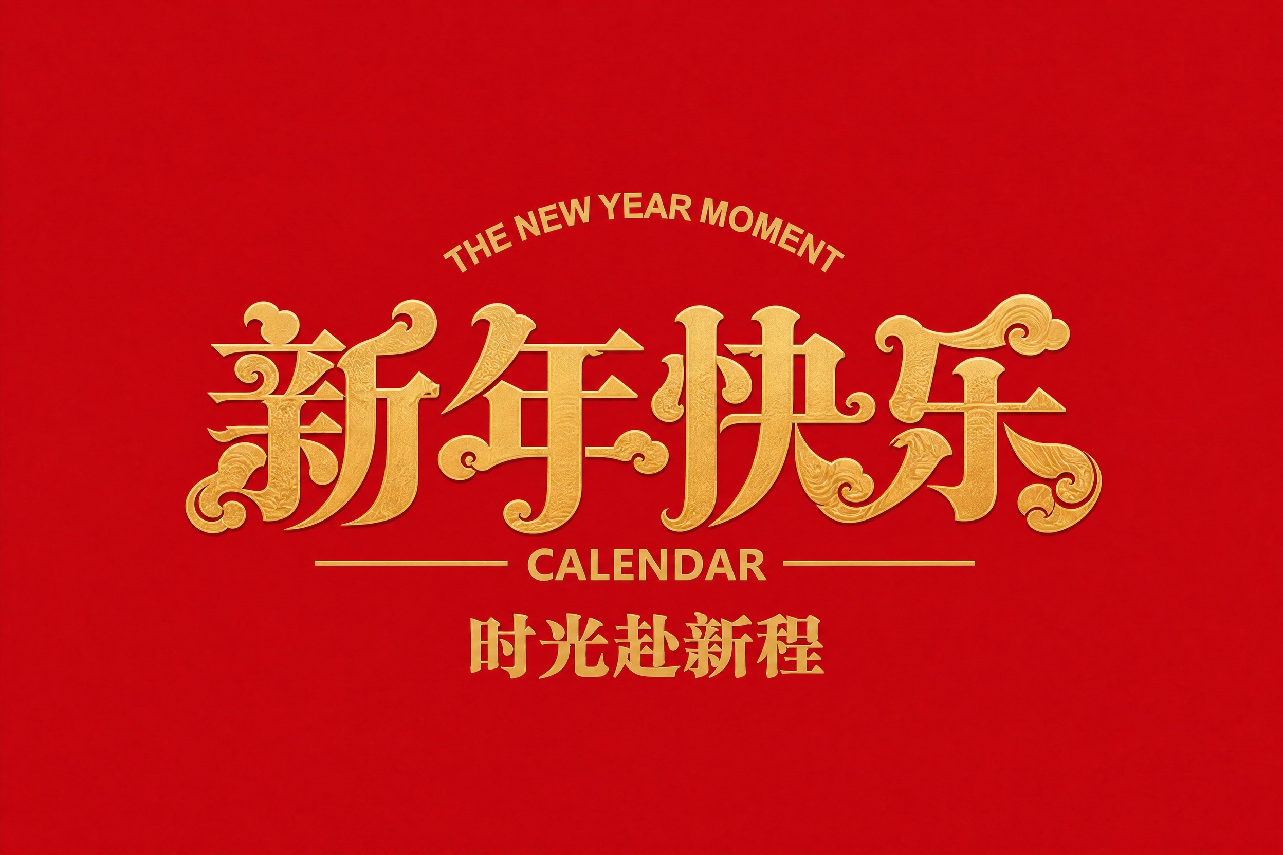 仿图模式：参考原图的整体布局和红底金字配色，将中间的"新年快乐… - 图片创意预览