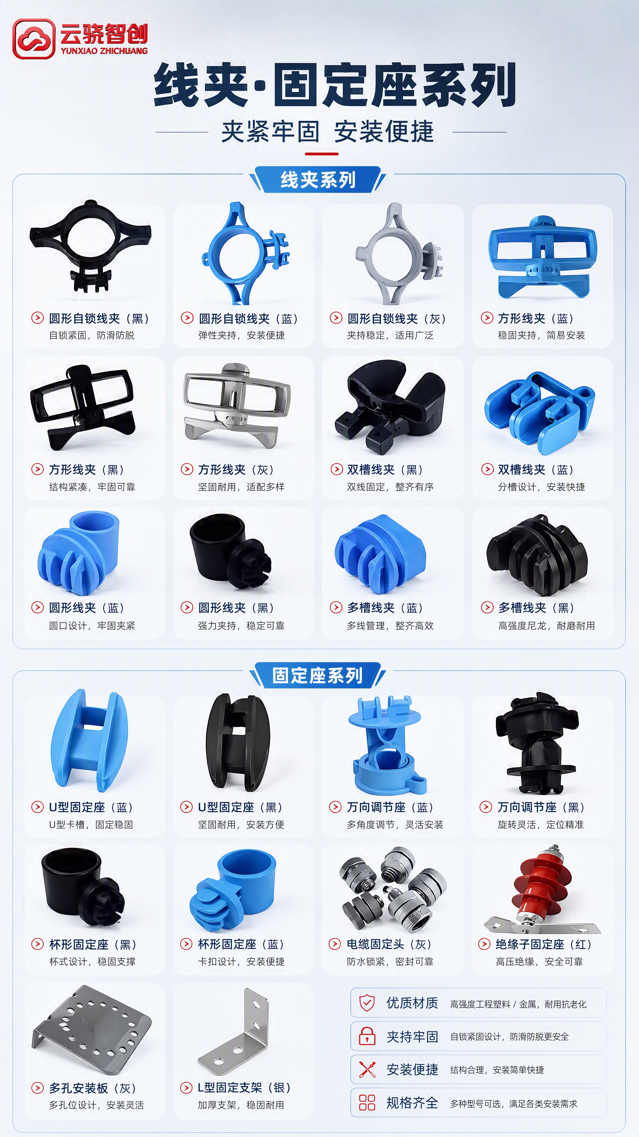 [商品] 使用【图1】中的线夹、固定座类配件（黑色/蓝色/灰色… - 图片创意预览