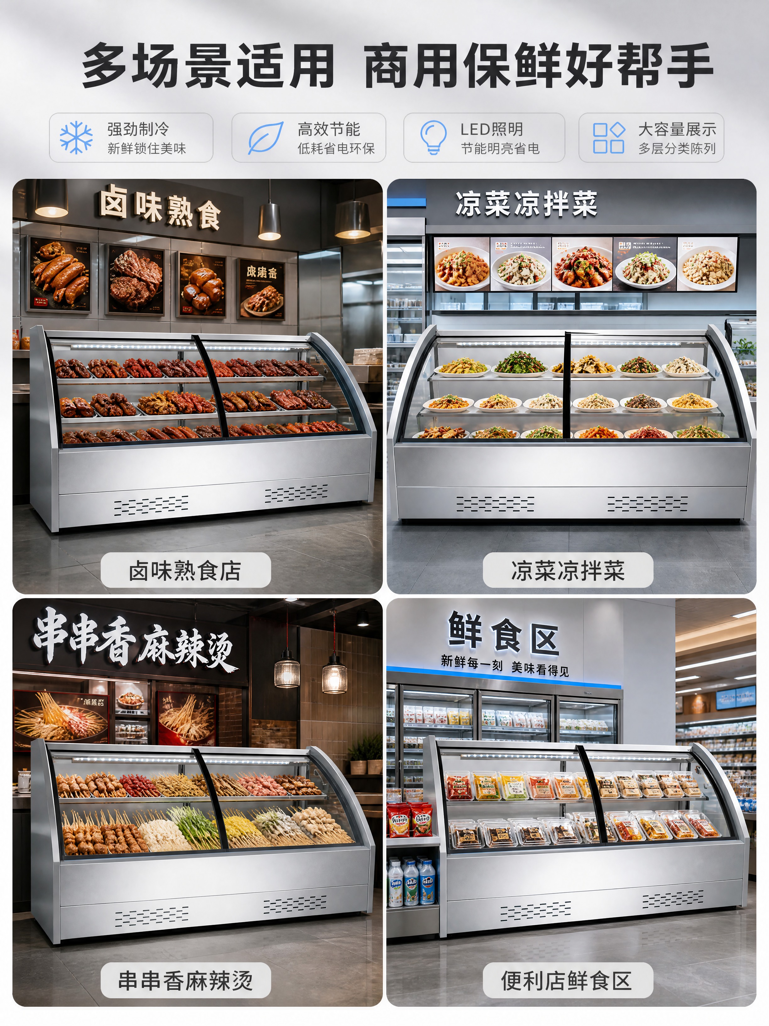 [商品] 使用【图1】商用双开门弧形玻璃熟食冷藏展示柜；保留双… - 图片创意预览