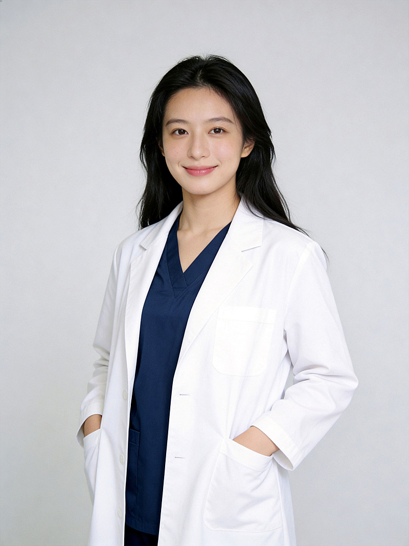 专业清新风医师女性职业形象照