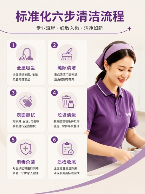 图不够精致，人物动作没什么变化，我们是日常保洁，开荒可用。再生成一次预览效果