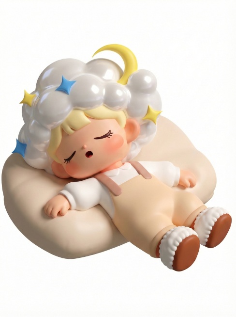 只需要头部的云朵部分轻微要带有细节部分反光的质感预览效果