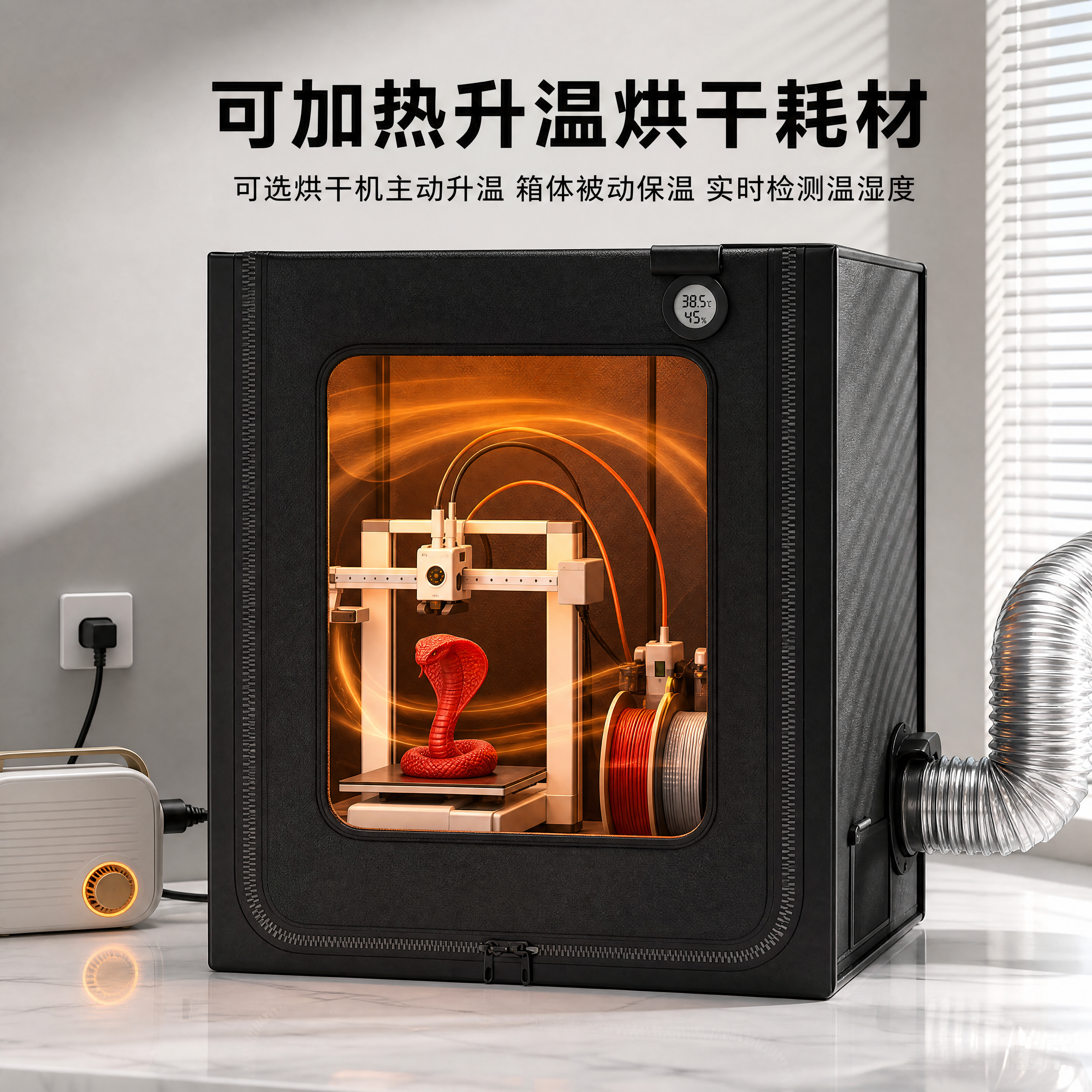 [主图-2] 3D打印机封闭加热功能核心卖点展示 [氛围风格]… - 图片创意预览
