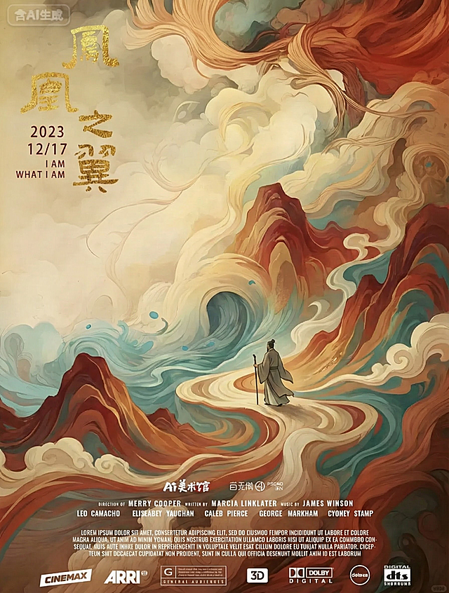 抽象山水，一个人行走其中