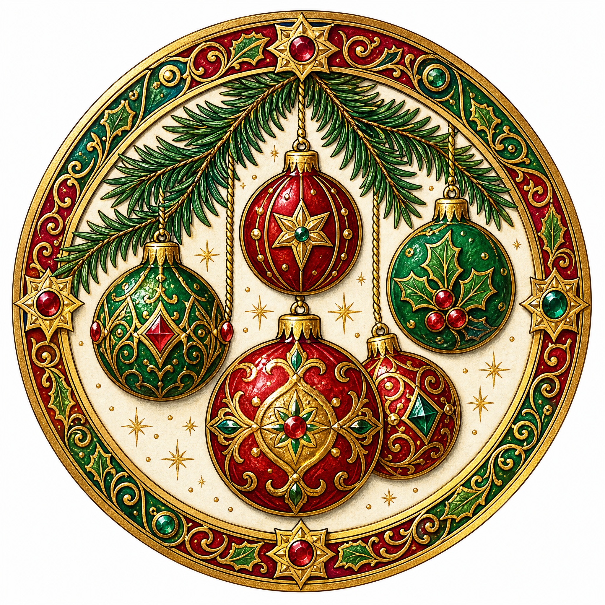 Christmas sticker, medieval ill… - 图片创意预览