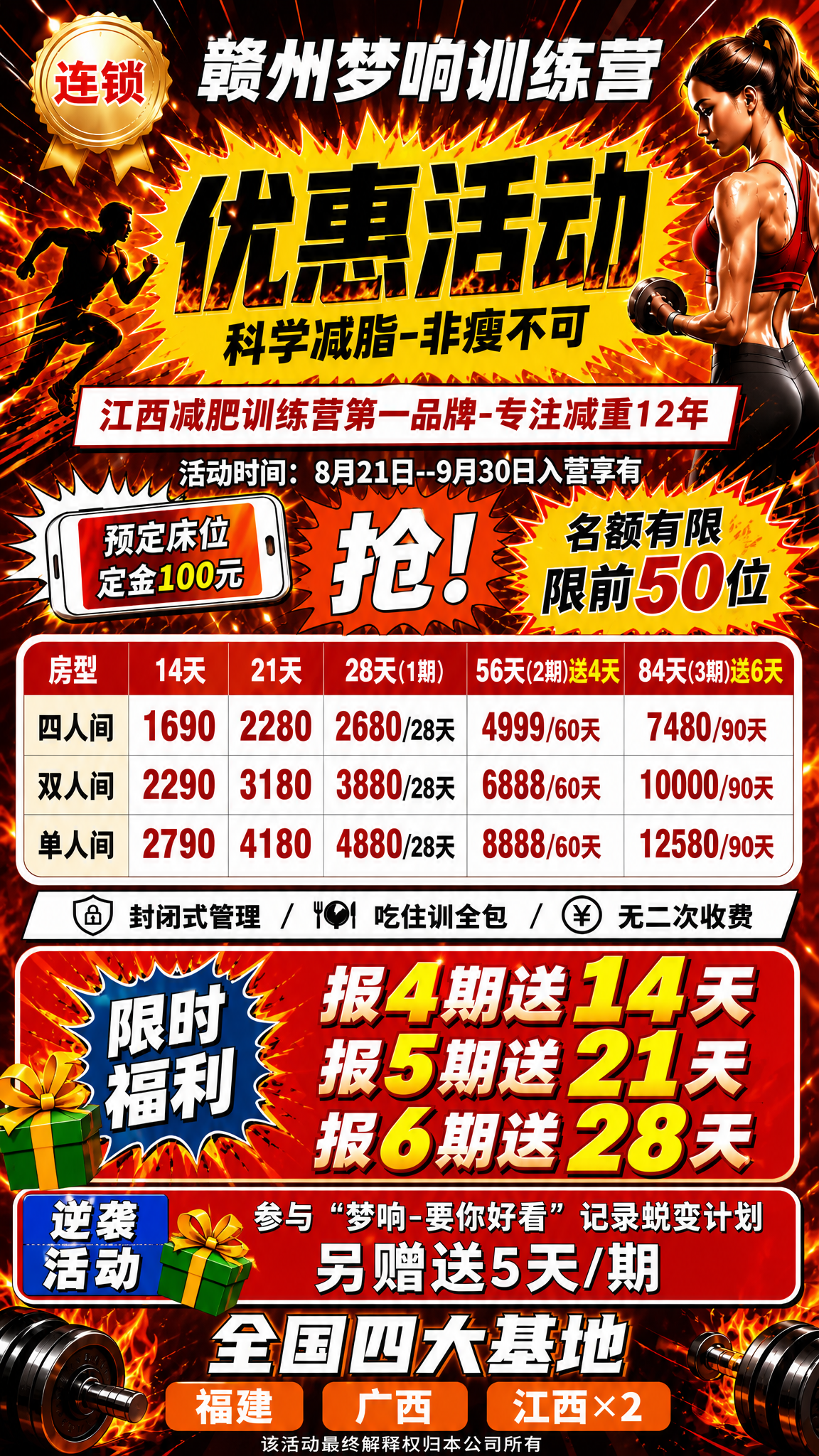 参考吉安梦响训练营橙红火焰热血运动风海报的视觉风格、配色、版式… - 图片创意预览