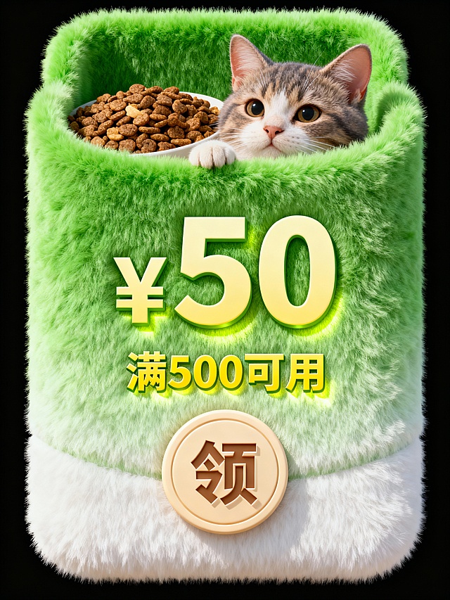 商品零售·宠物猫粮创意电商弹窗