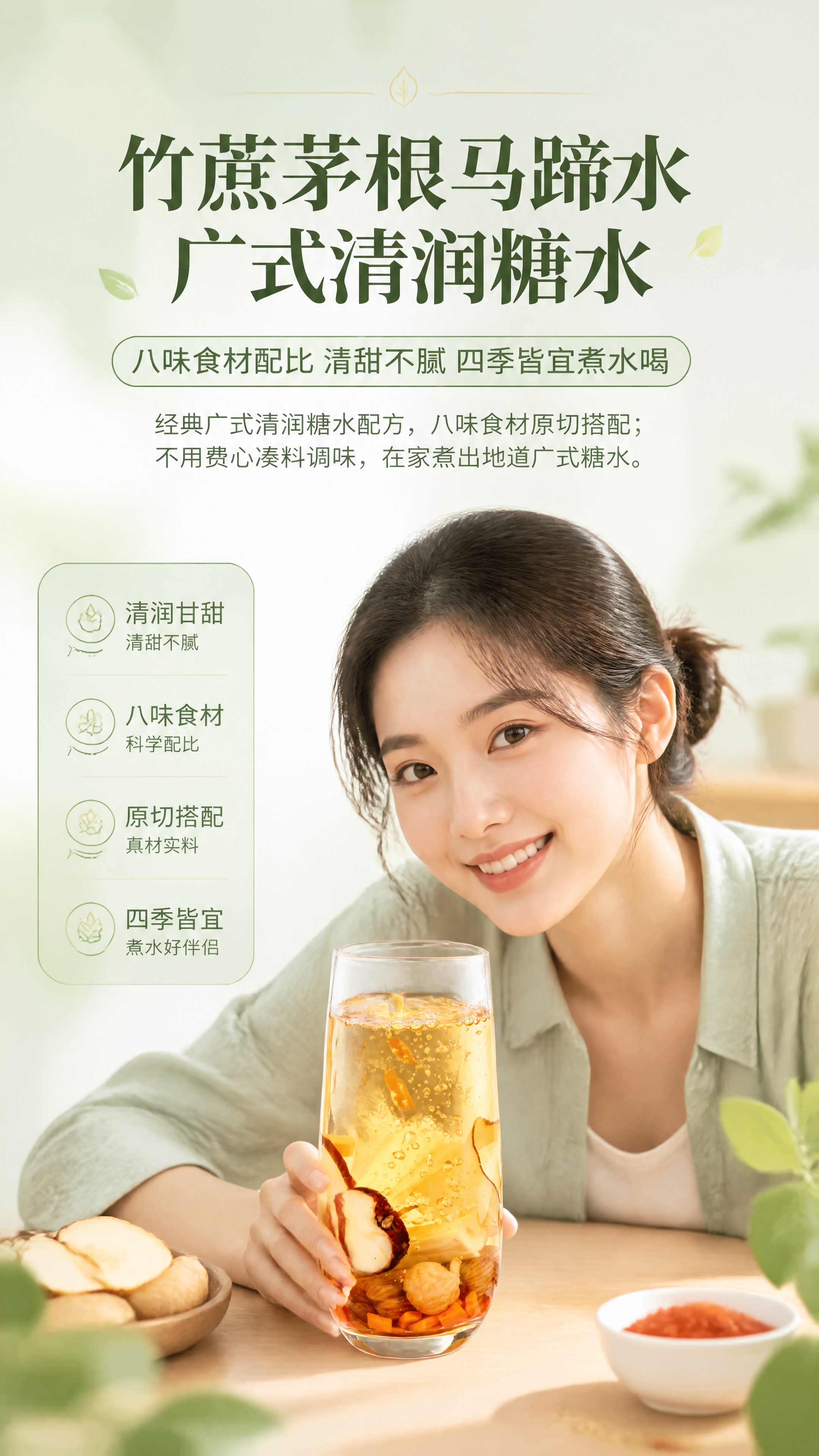 [商品] 使用【图1】玻璃杯装竹蔗茅根马蹄水成品；保留杯中食材… - 图片创意预览