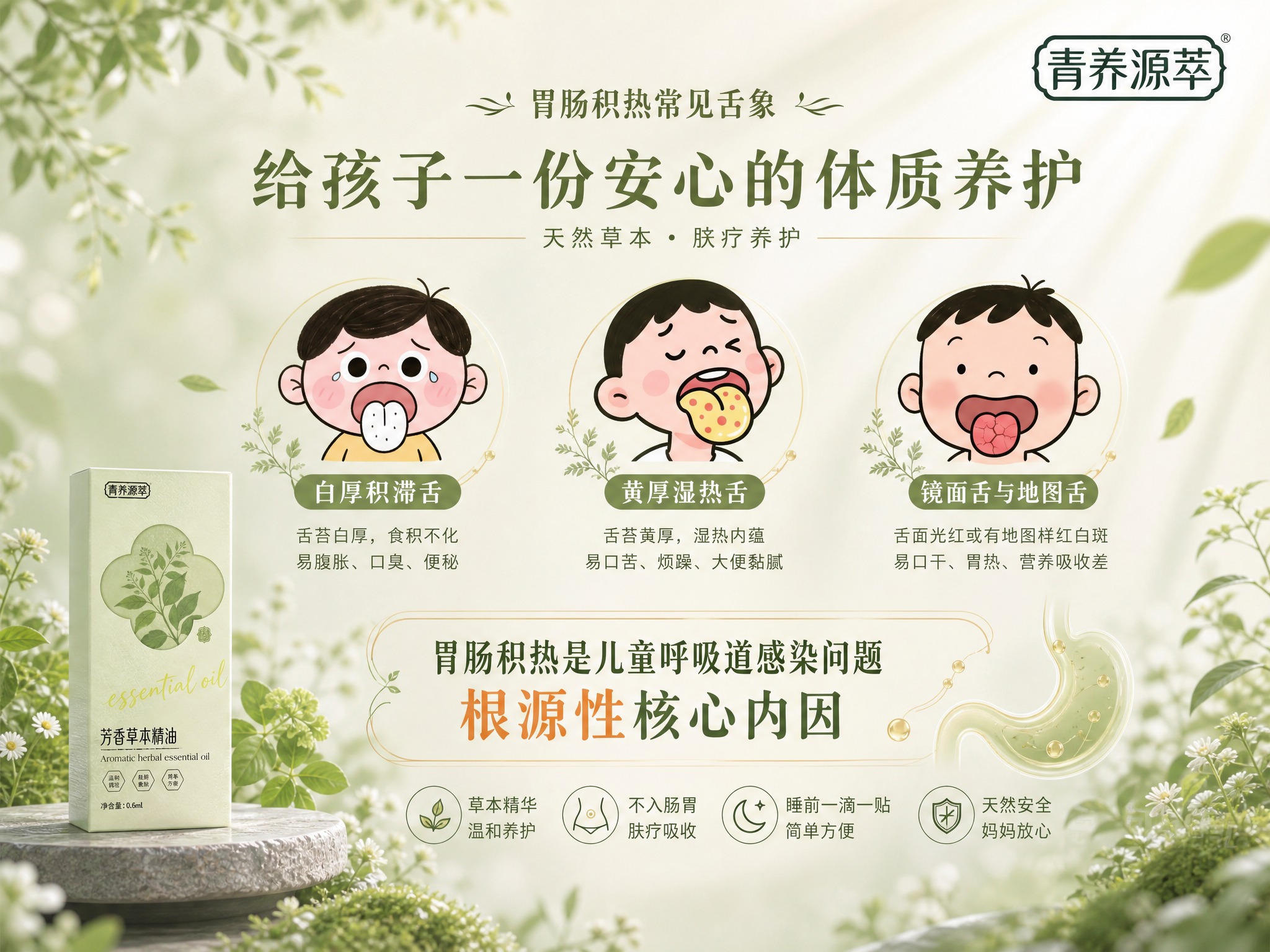 参考图3的清新草本绿色调、柔和光影、天然植物装饰元素与高级养生… - 图片创意预览