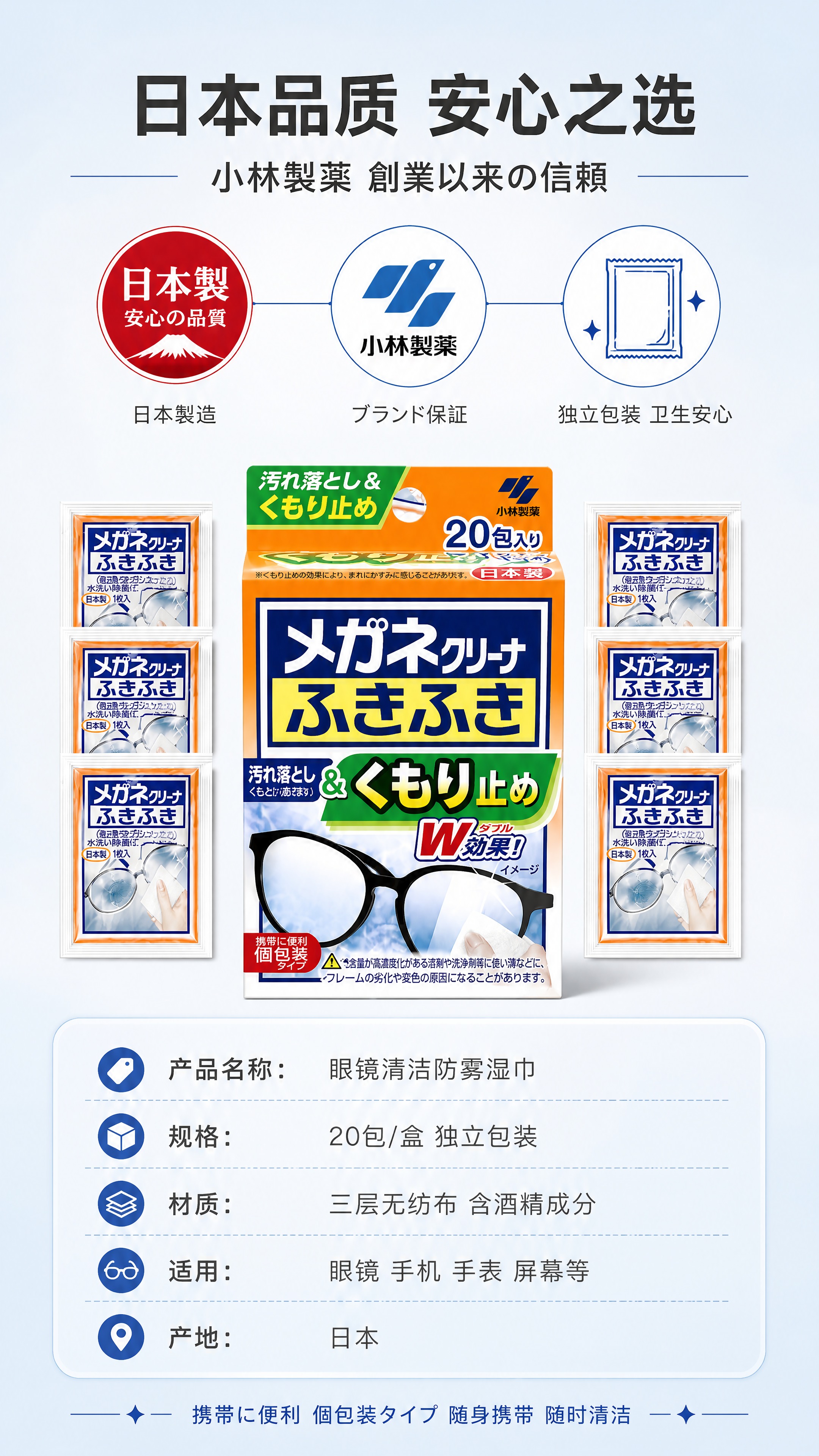 [商品] 使用用户上传的小林制药眼镜清洁湿巾产品图；保留包装盒… - 图片创意预览