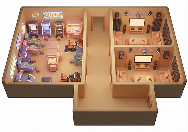 将这张图变成3d建模，c4d风格，侧视图