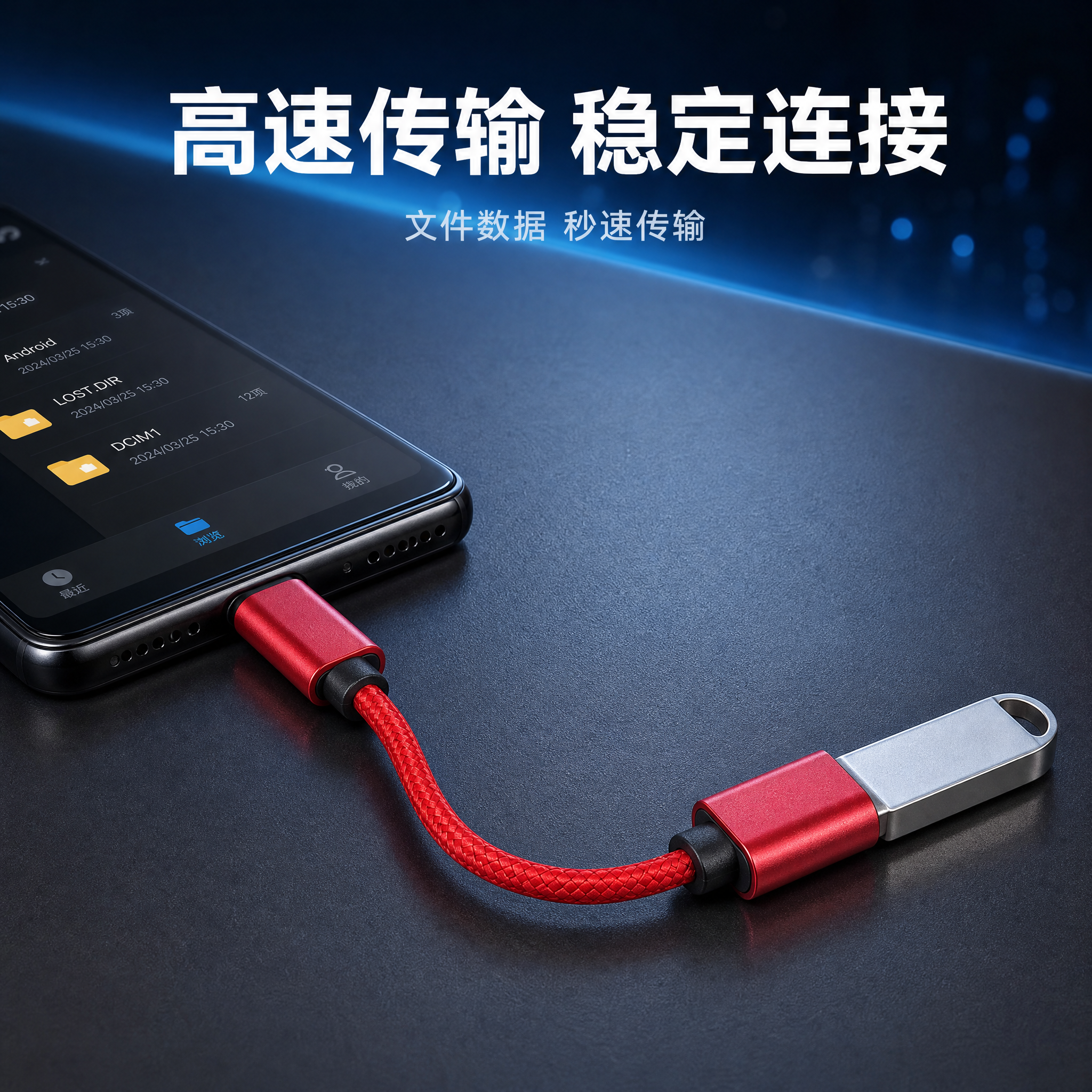 [主图-3] 真实使用场景与设备互连闭环，展示OTG转接线连接… - 图片创意预览
