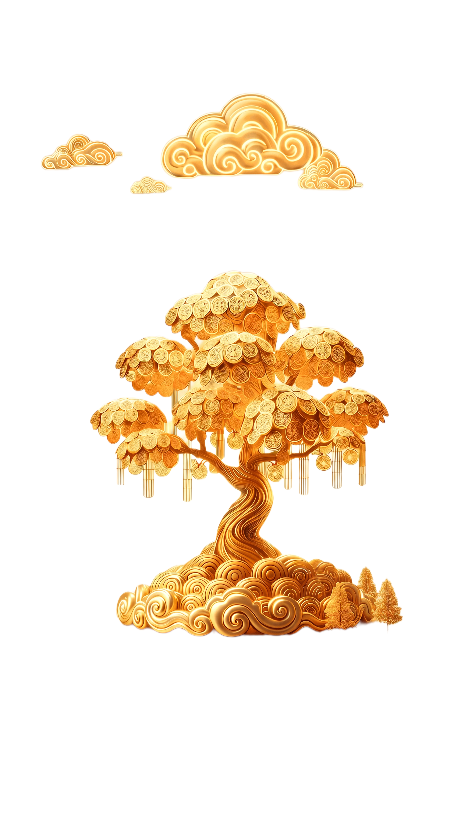 把发财树后面的山全部去掉 - 图片创意预览