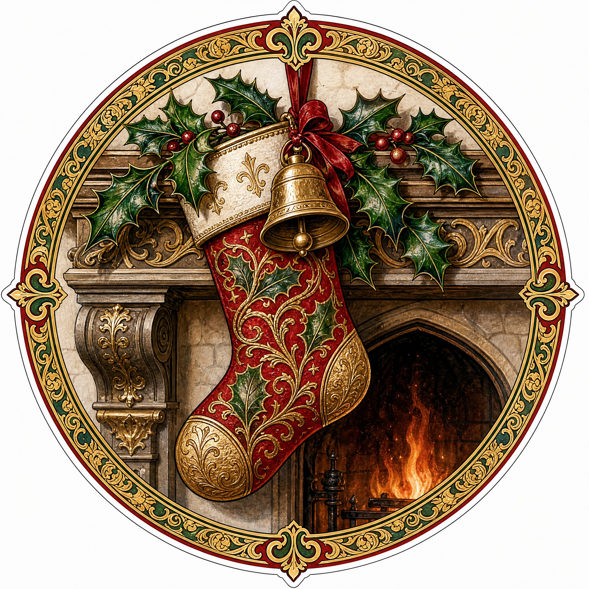 Christmas sticker, medieval ill… - 图片创意预览